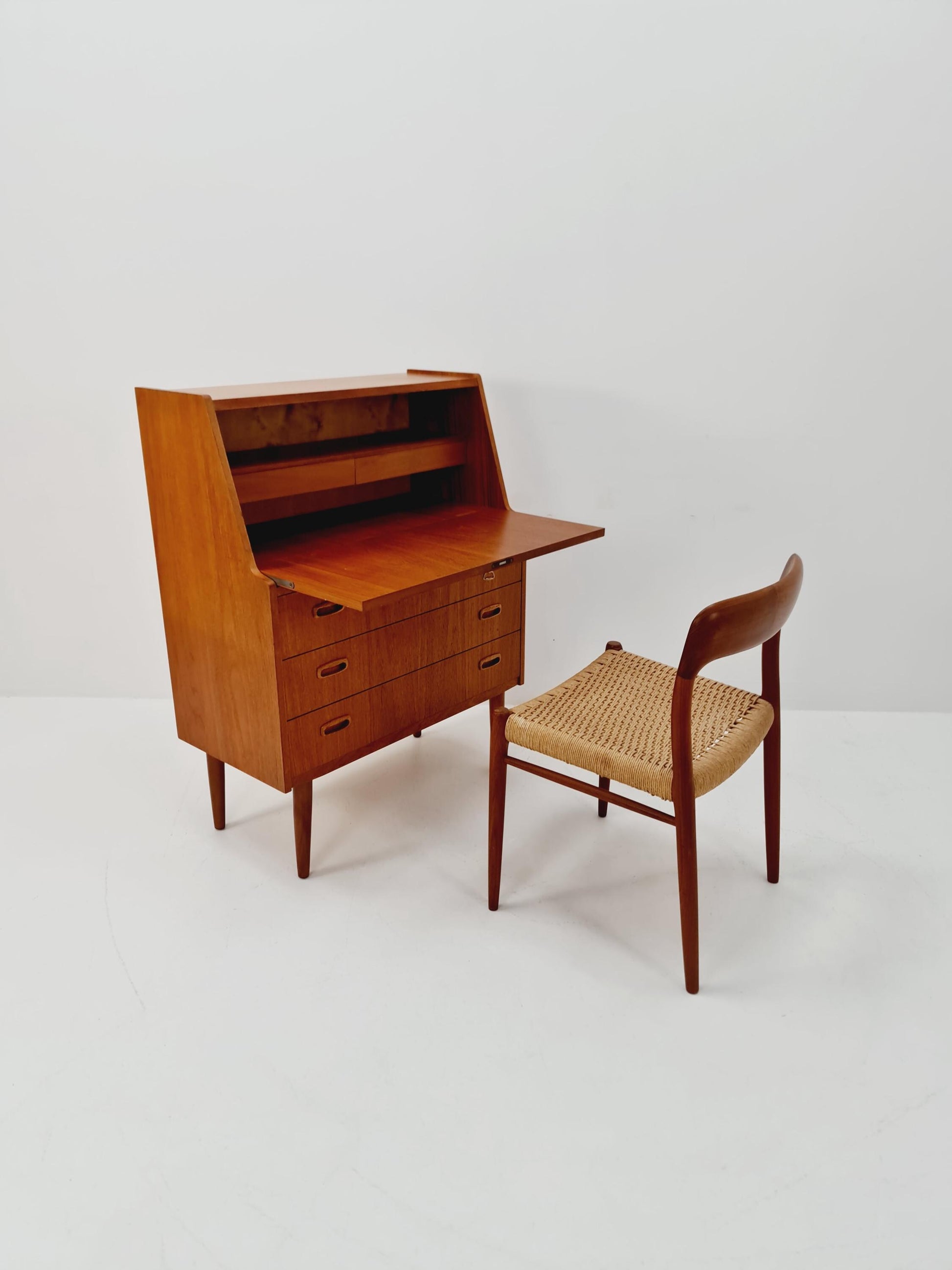 Midcentury Danish vintage teak secretary 1960s