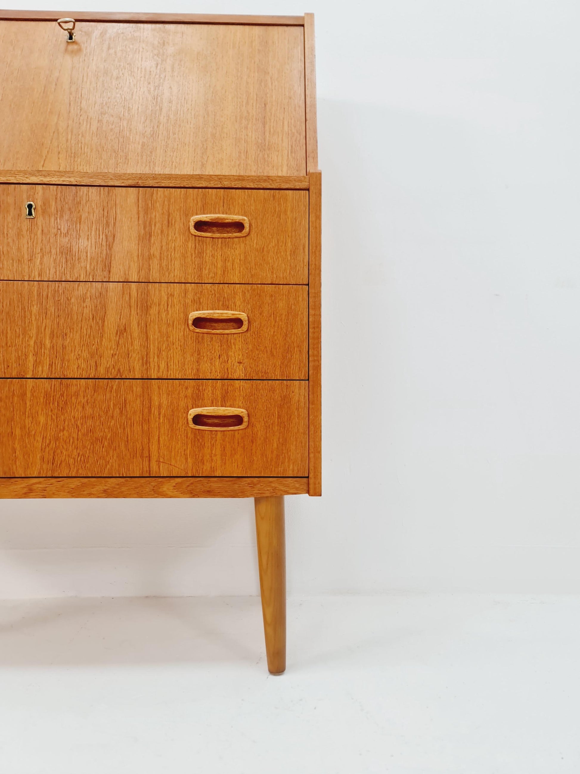 Midcentury Danish vintage teak secretary 1960s
