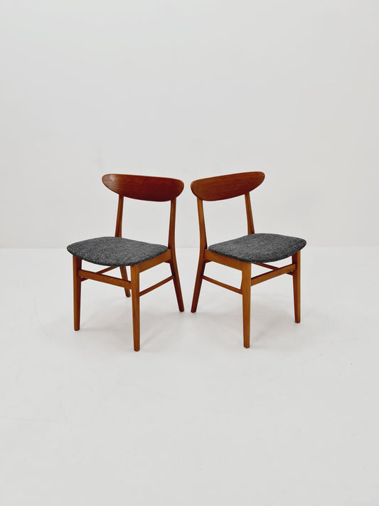 Danish teak dining chairs , 1960s, set of 2