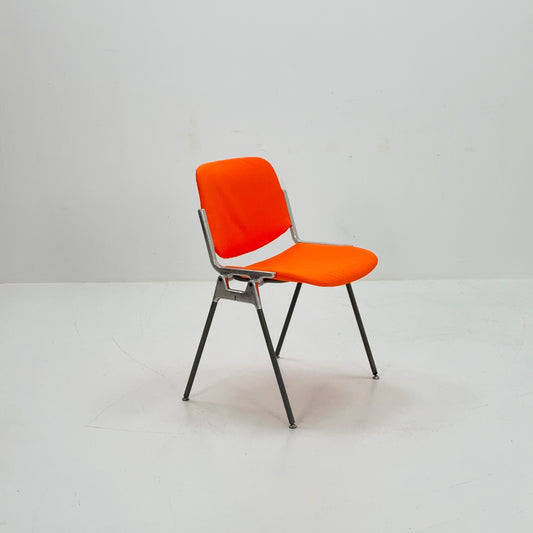 1/6 Mid century Stacking Orange fabric chair by Giancarlo Piretti for Anomima Castelli ,Italy 1960s