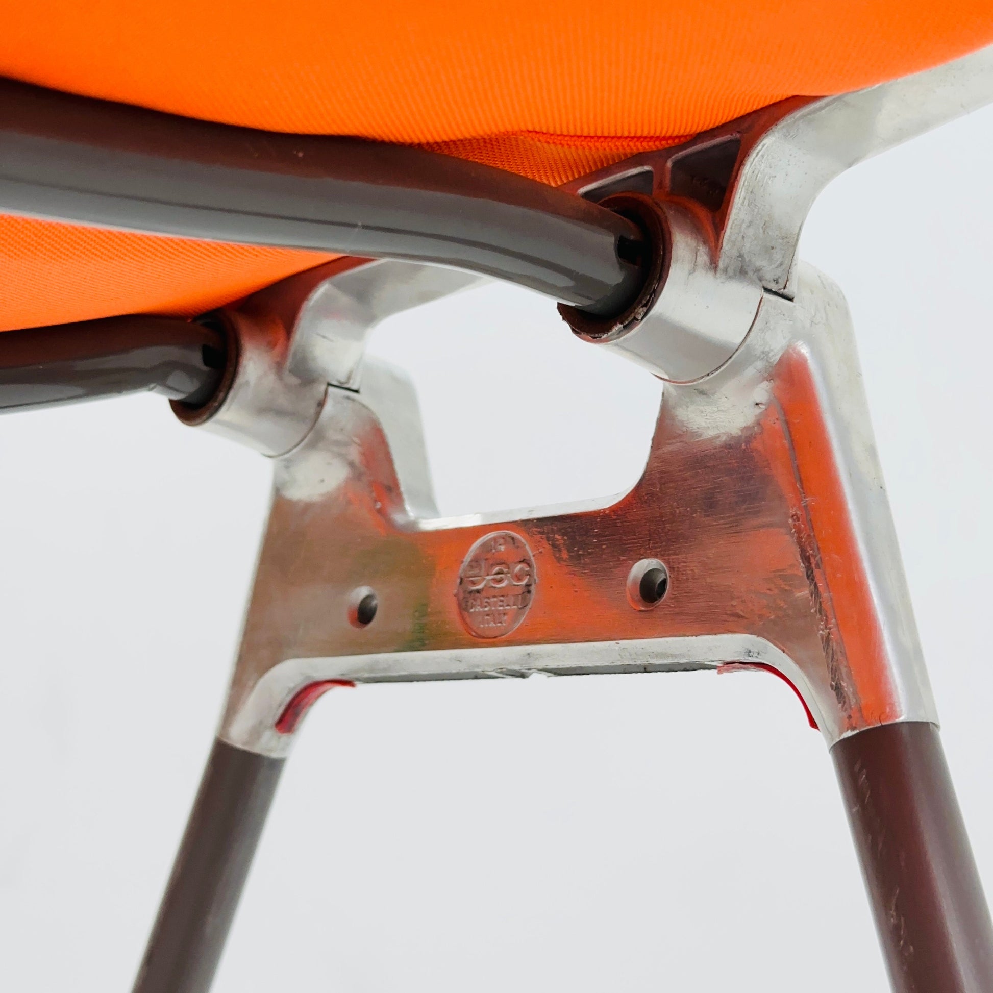 1/6 Mid century Stacking Orange fabric chair by Giancarlo Piretti for Anomima Castelli ,Italy 1960s