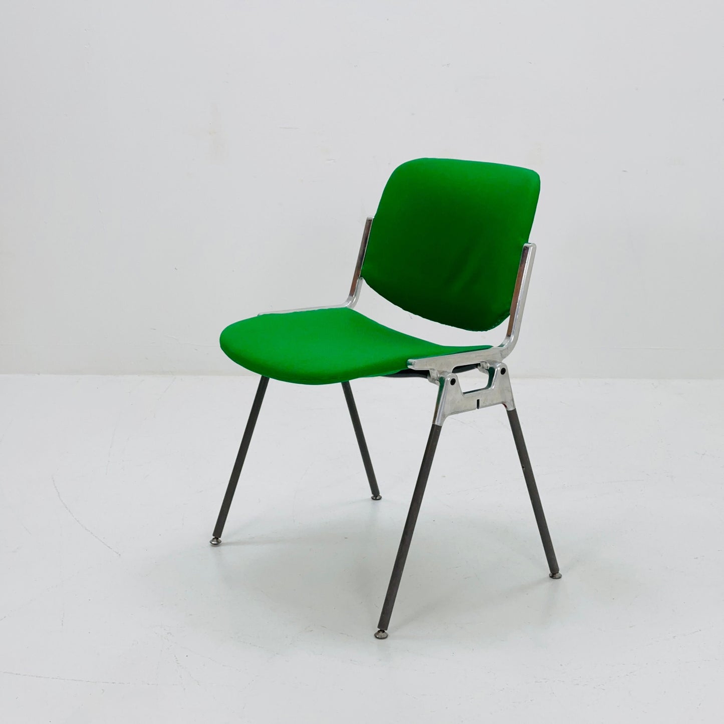 1/6 Mid century Stacking Green fabric chair by Giancarlo Piretti for Anomima Castelli ,Italy 1960s