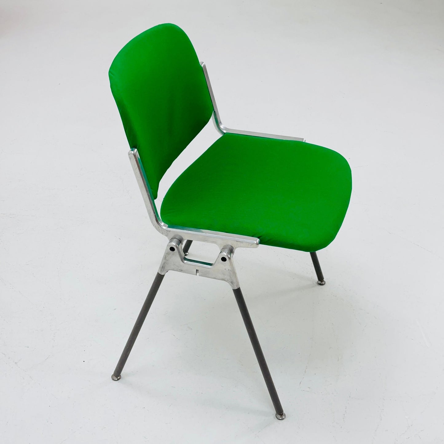 1/6 Mid century Stacking Green fabric chair by Giancarlo Piretti for Anomima Castelli ,Italy 1960s