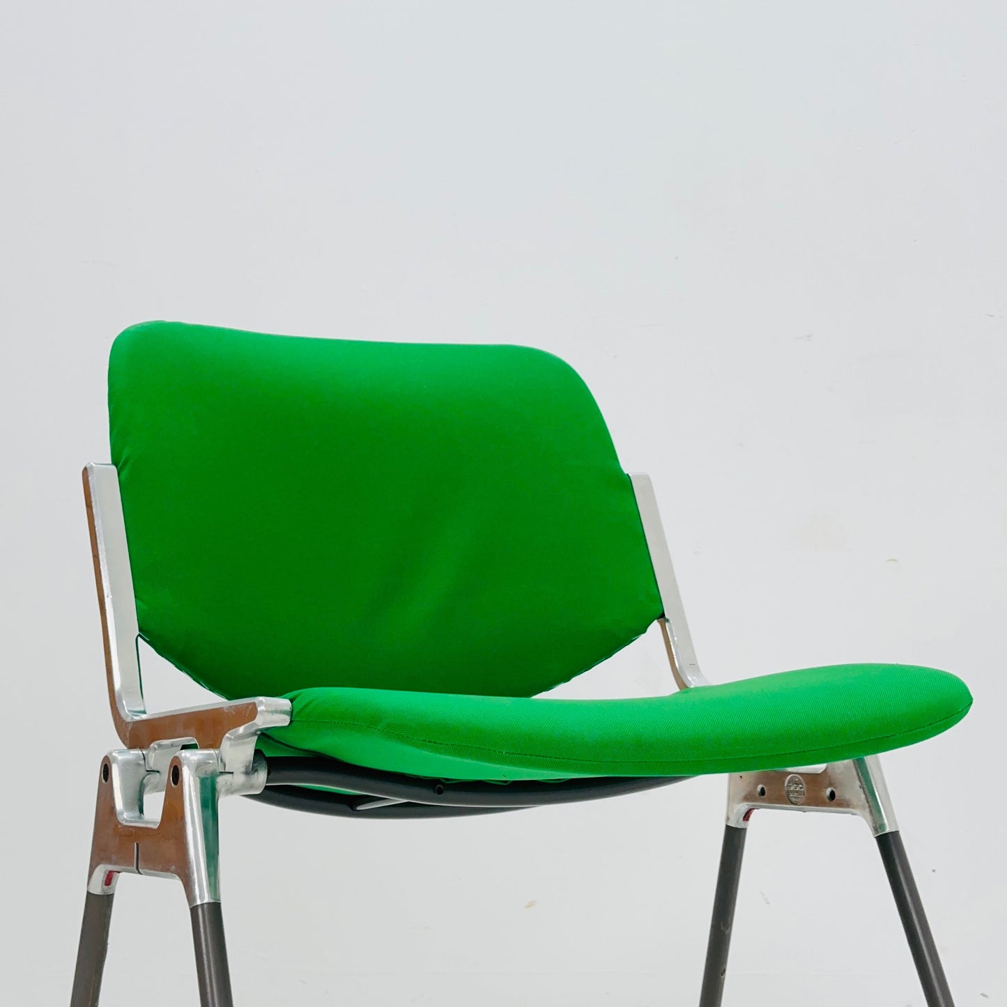 1/6 Mid century Stacking Green fabric chair by Giancarlo Piretti for Anomima Castelli ,Italy 1960s