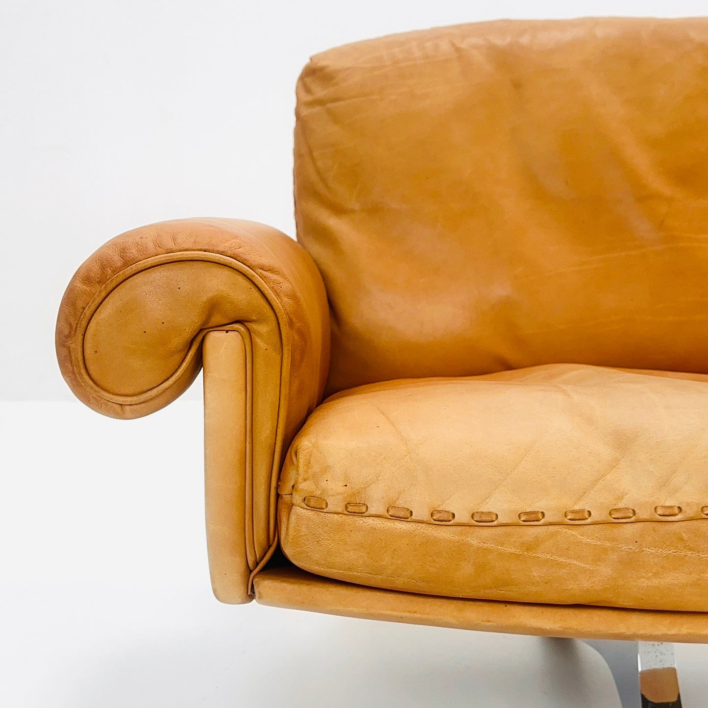 Mid Century De Sede "DS-31" 3-seater sofa in cognac leather, Switzerland 1970s