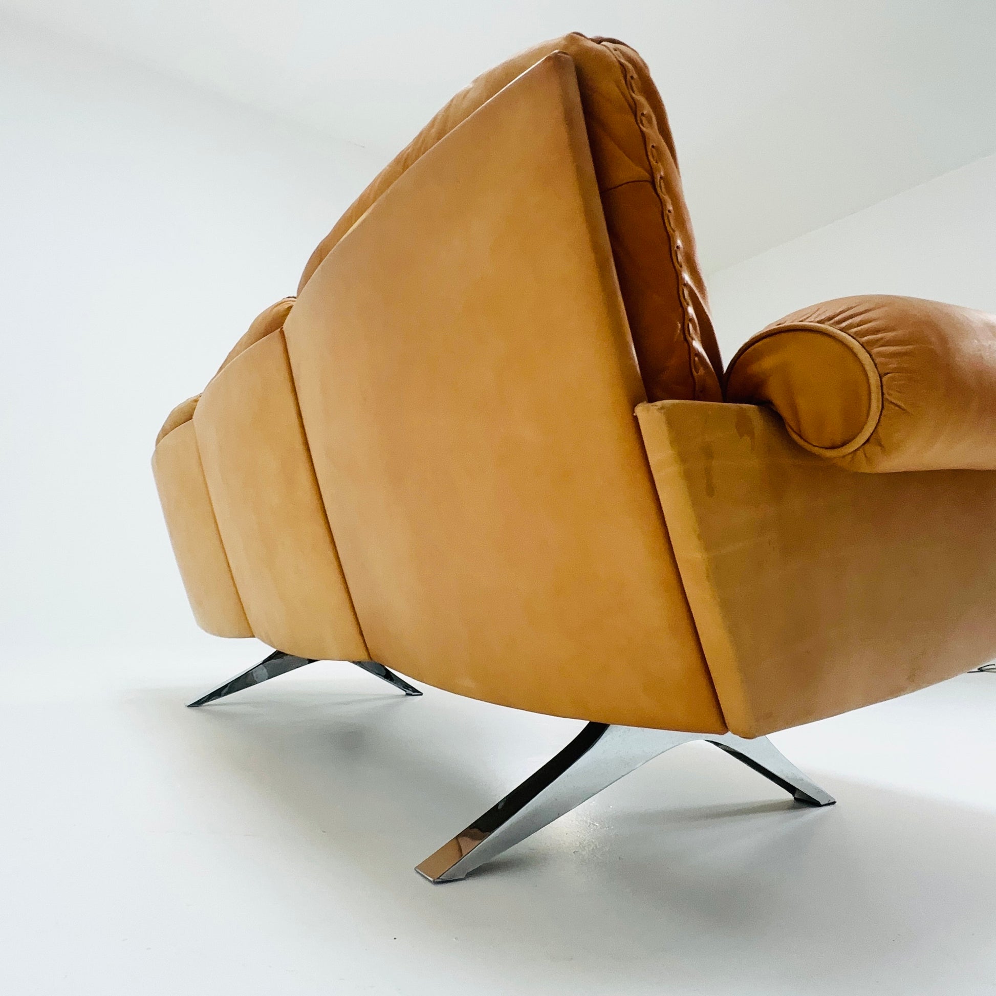 Mid Century De Sede "DS-31" 3-seater sofa in cognac leather, Switzerland 1970s