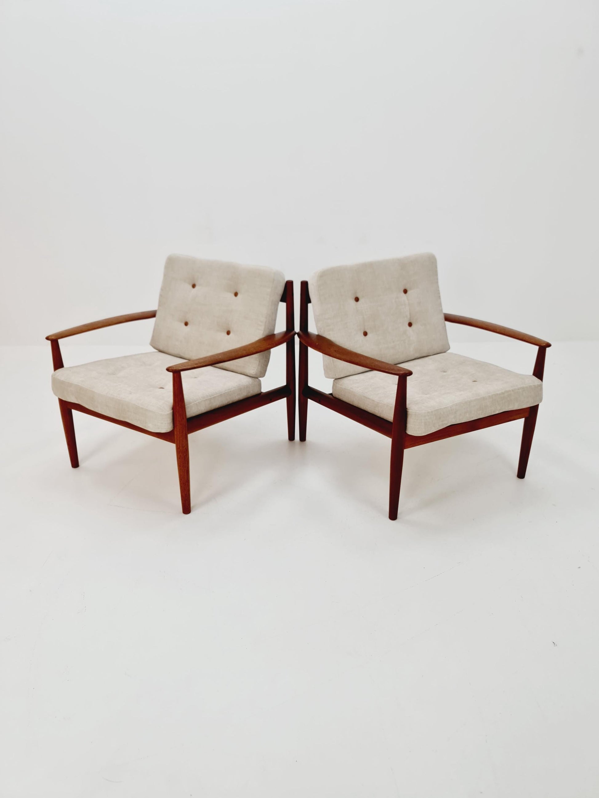 Set of 2 Mid-century Rare Danish teak lounge chair/ Easy chair by Grete Jalk For France &Son , 1960s