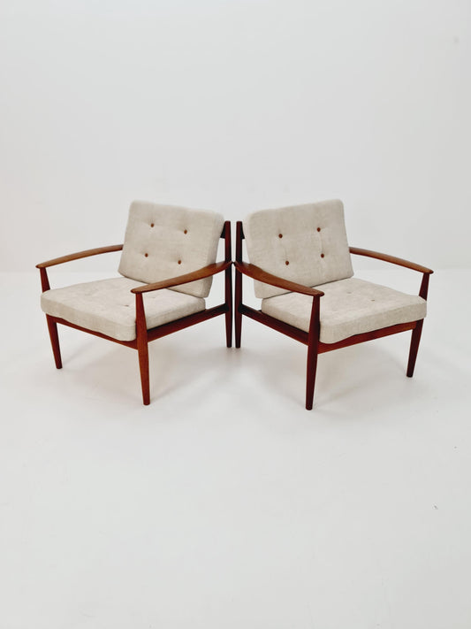 1 of 2 Mid-century Rare Danish teak lounge chair/ Easy chair by Grete Jalk For France &Son , 1960s