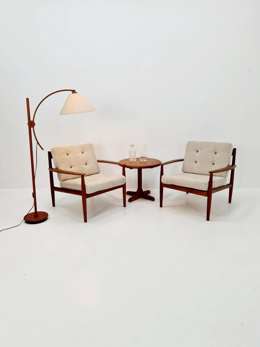 Set of 2 Mid-century Rare Danish teak lounge chair/ Easy chair by Grete Jalk For France &Son , 1960s