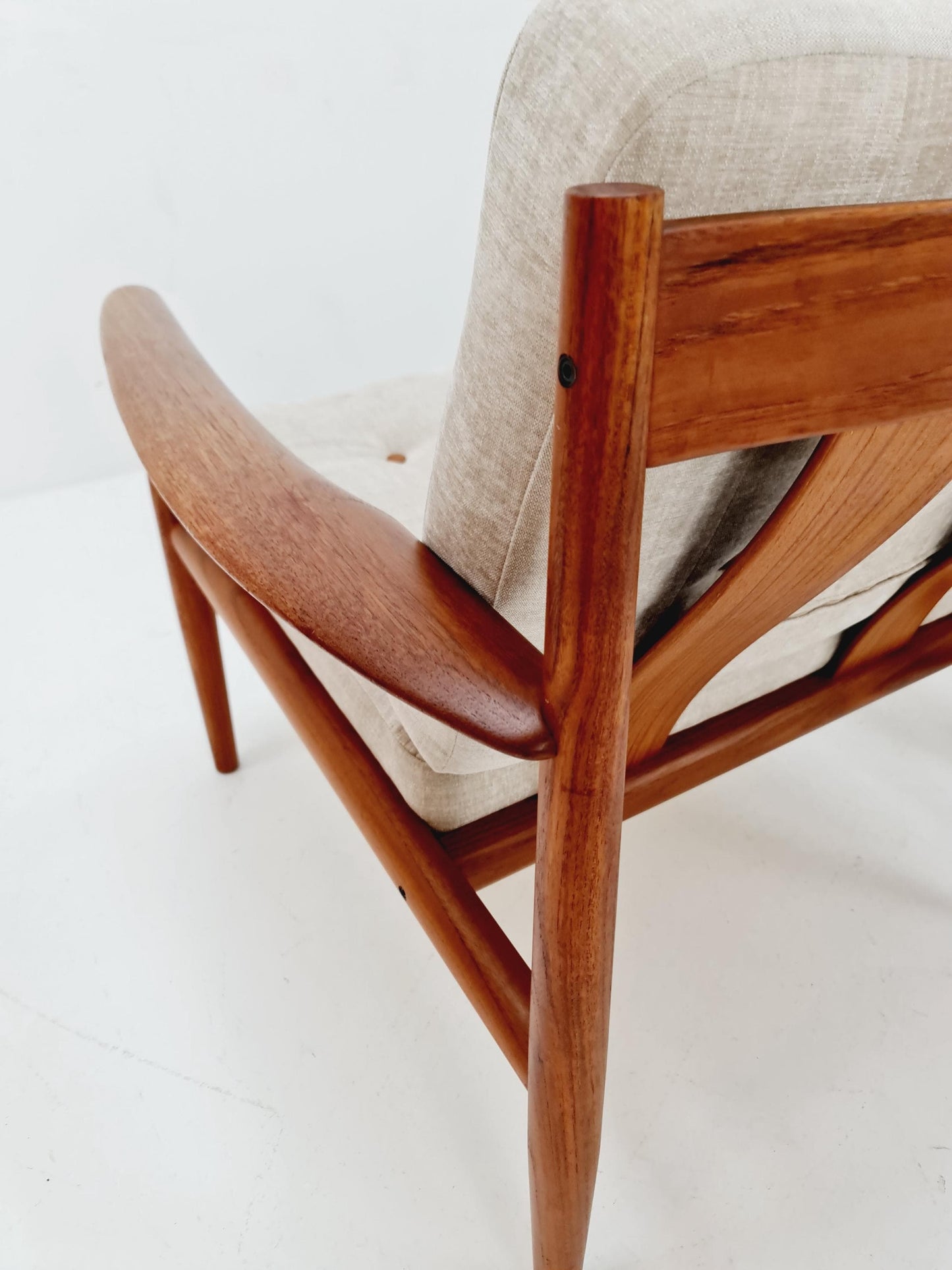 1 of 2 Mid-century Rare Danish teak lounge chair/ Easy chair by Grete Jalk For France &Son , 1960s