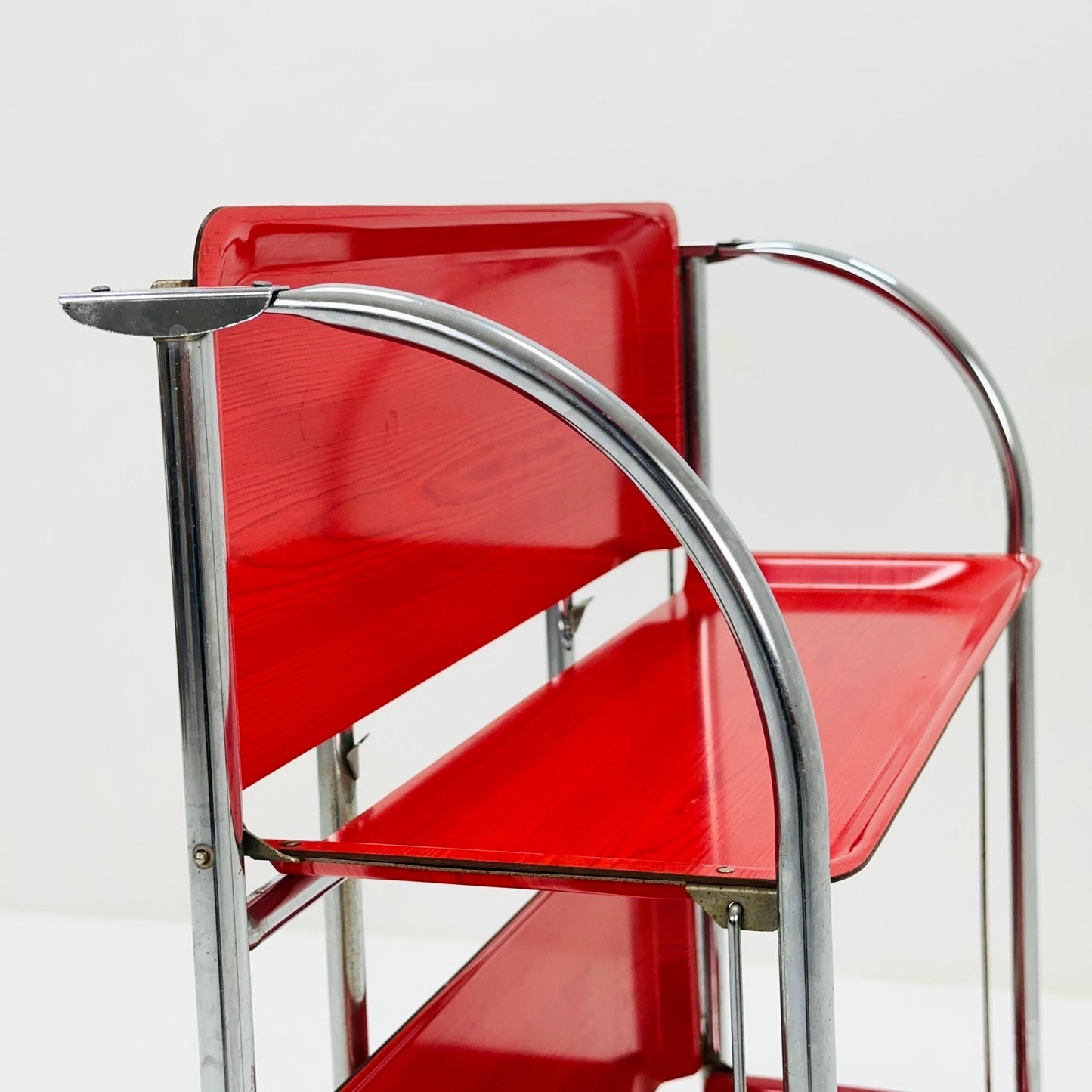 Mid century Folding red tea trolley /Serving trolley 1960-70s.