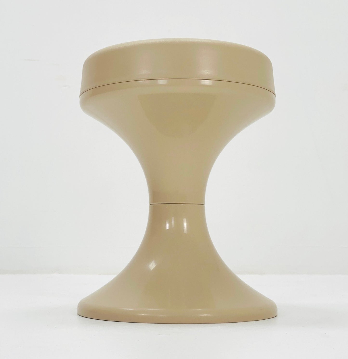 Space age beige stool by Isoklepa - space age stool - Tulip Stool - Vintage Plastic Stool - Germany, 1970s