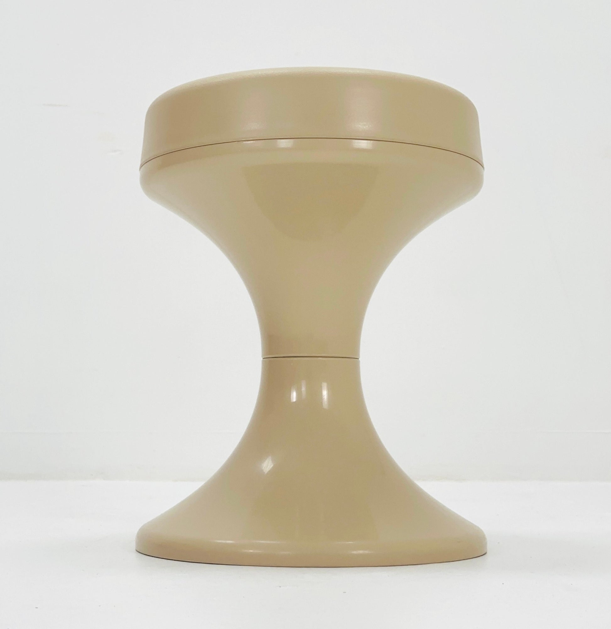 Space age beige stool by Isoklepa - space age stool - Tulip Stool - Vintage Plastic Stool - Germany, 1970s