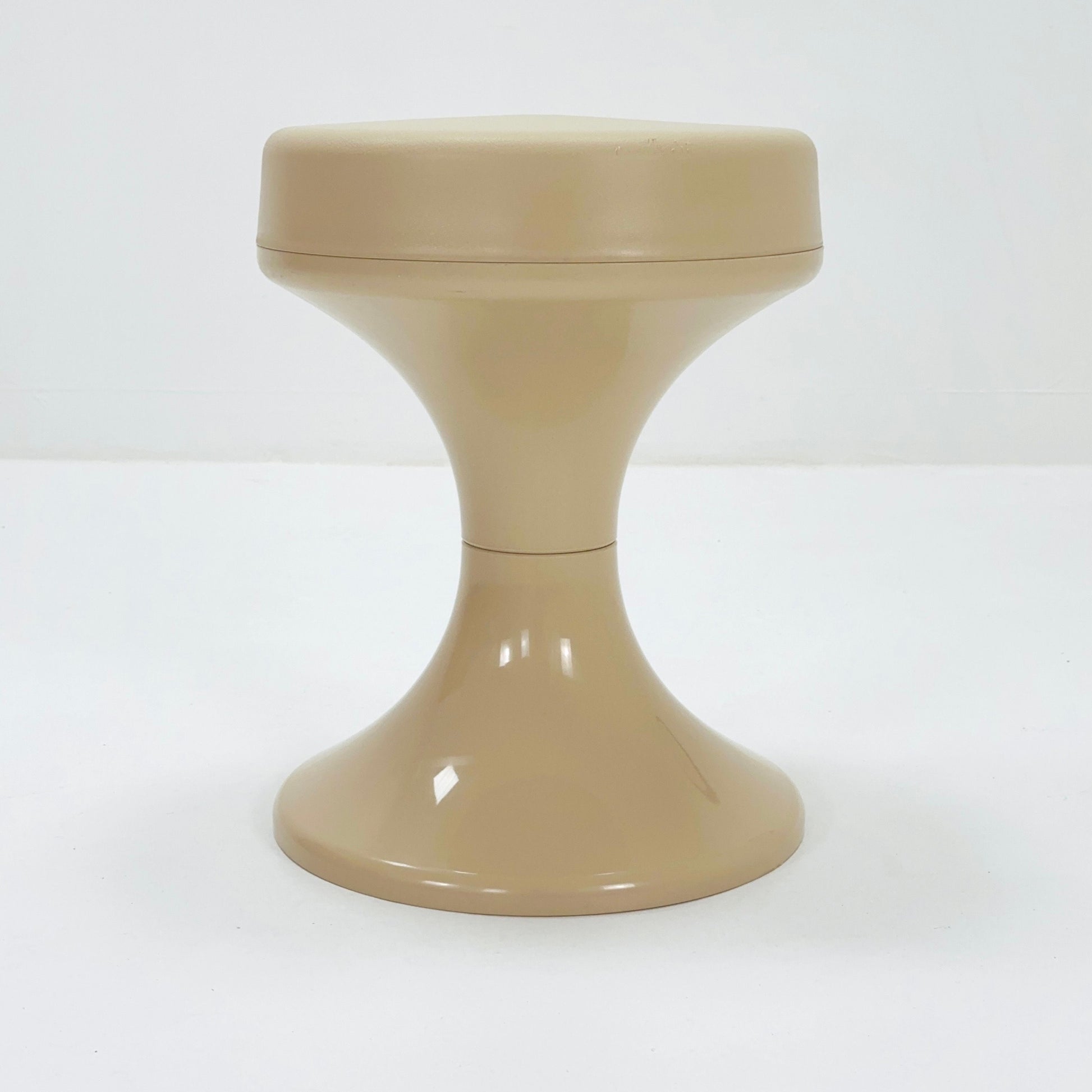 Space age beige stool by Isoklepa - space age stool - Tulip Stool - Vintage Plastic Stool - Germany, 1970s