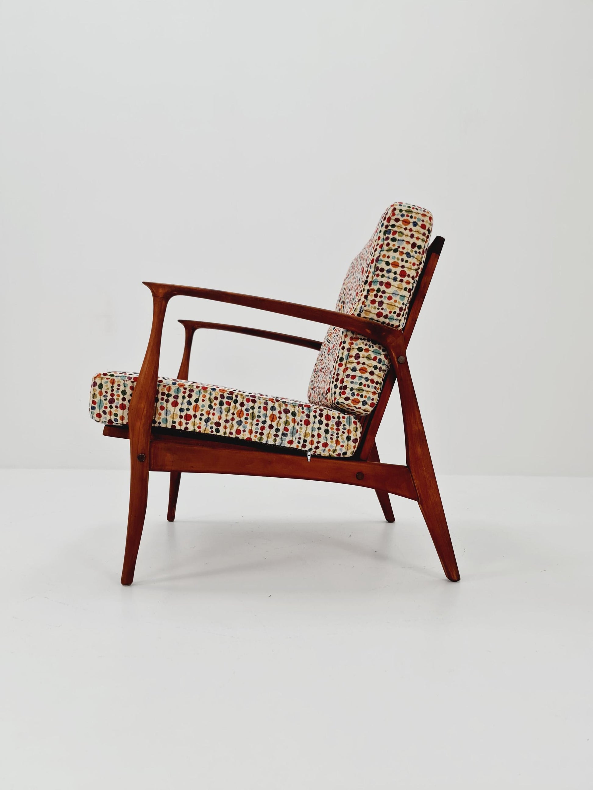 Mid-century German lounge armchair cherry wood , 1960s