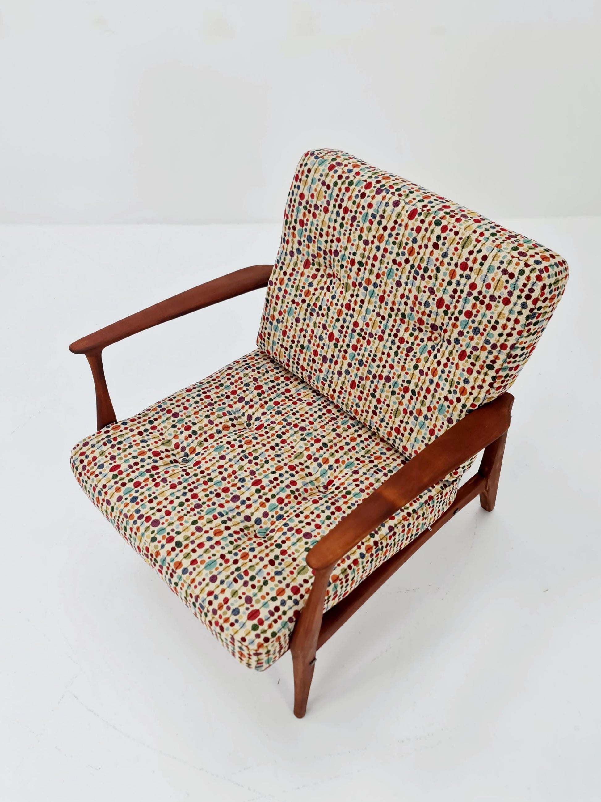 Mid-century German lounge armchair cherry wood , 1960s