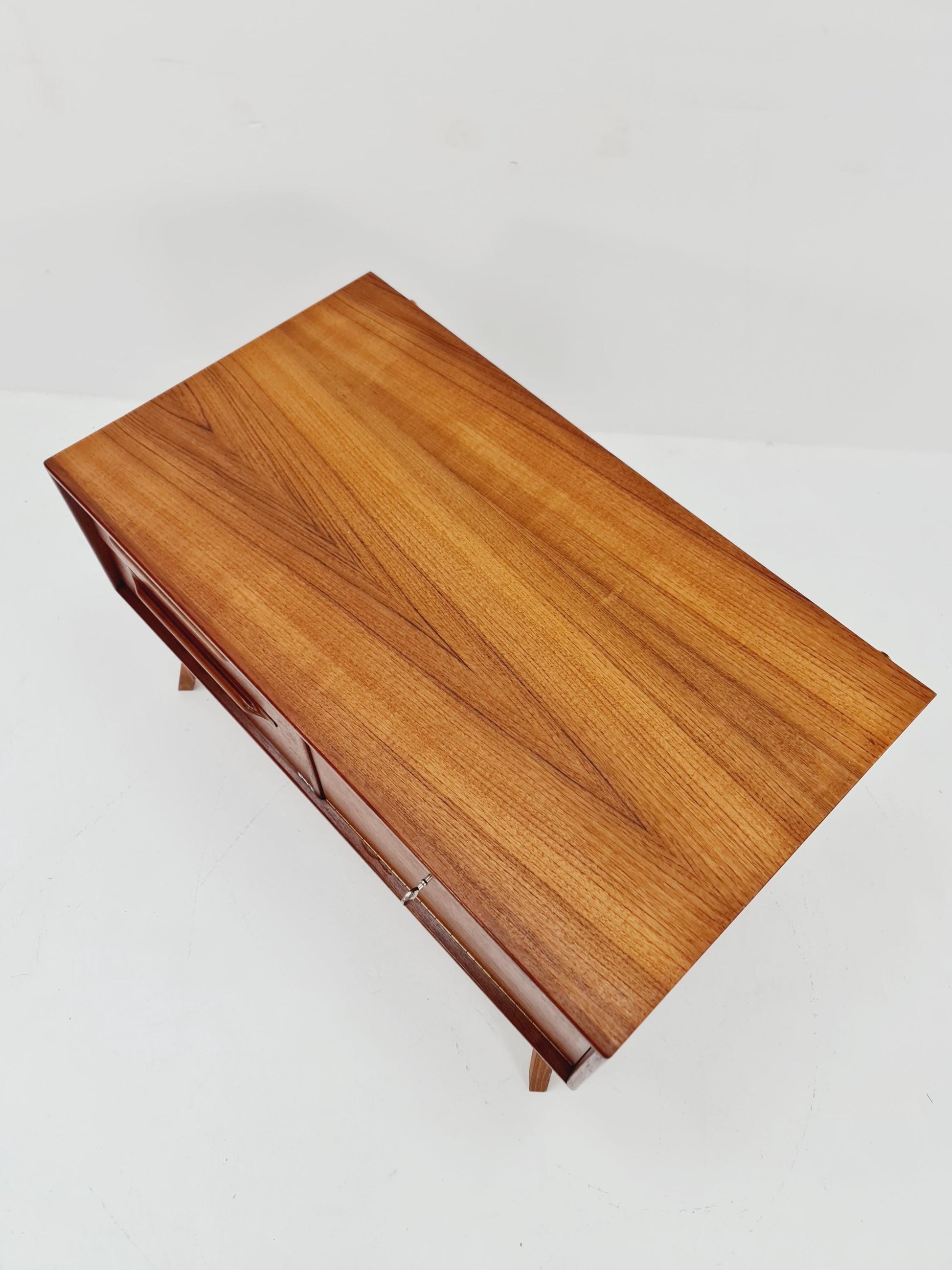 Mid Century Modern German teak record cabinet by Heinrich Riestenpatt For RT 200 ,1960