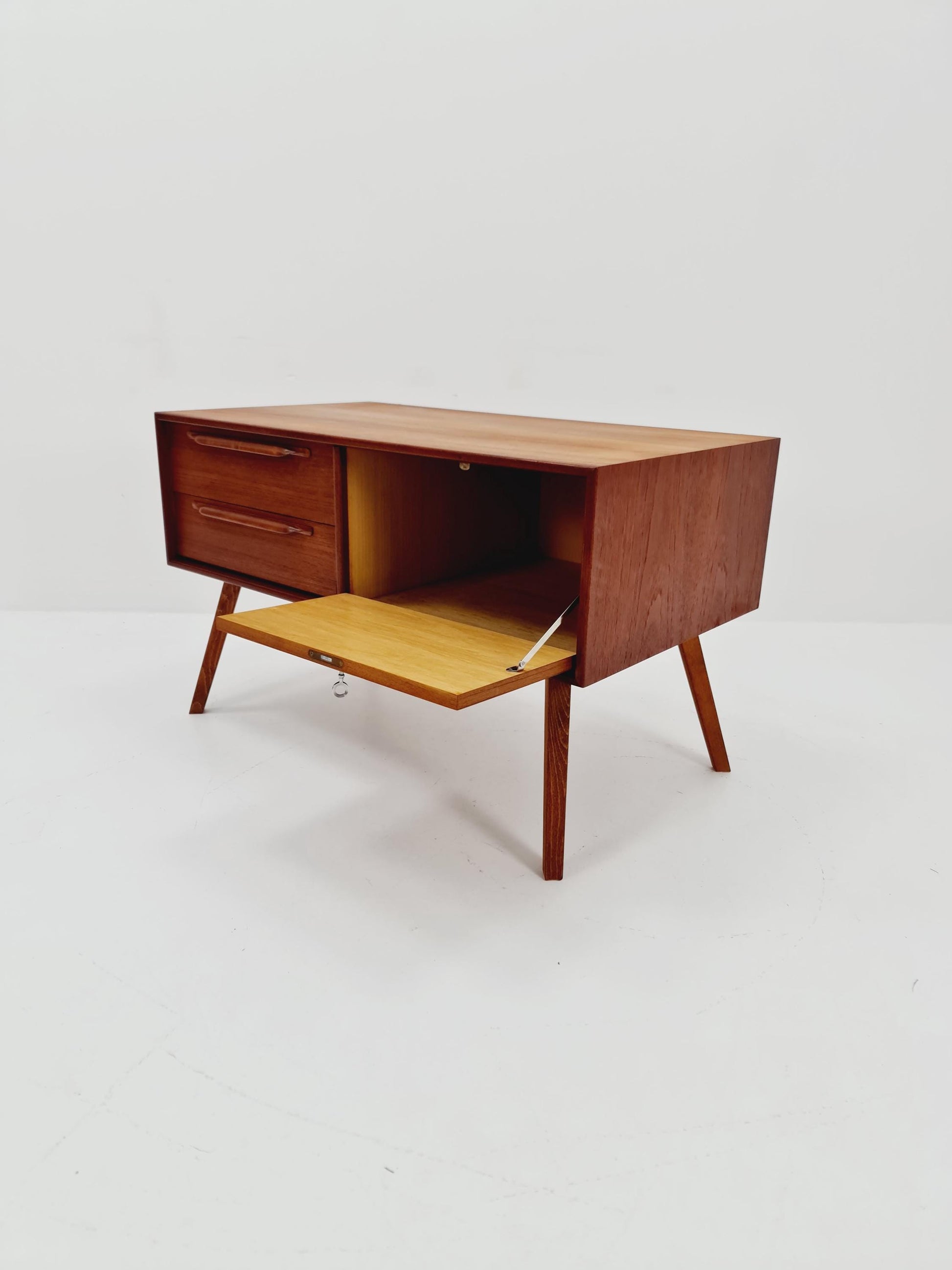 Mid Century Modern German teak record cabinet by Heinrich Riestenpatt For RT 200 ,1960