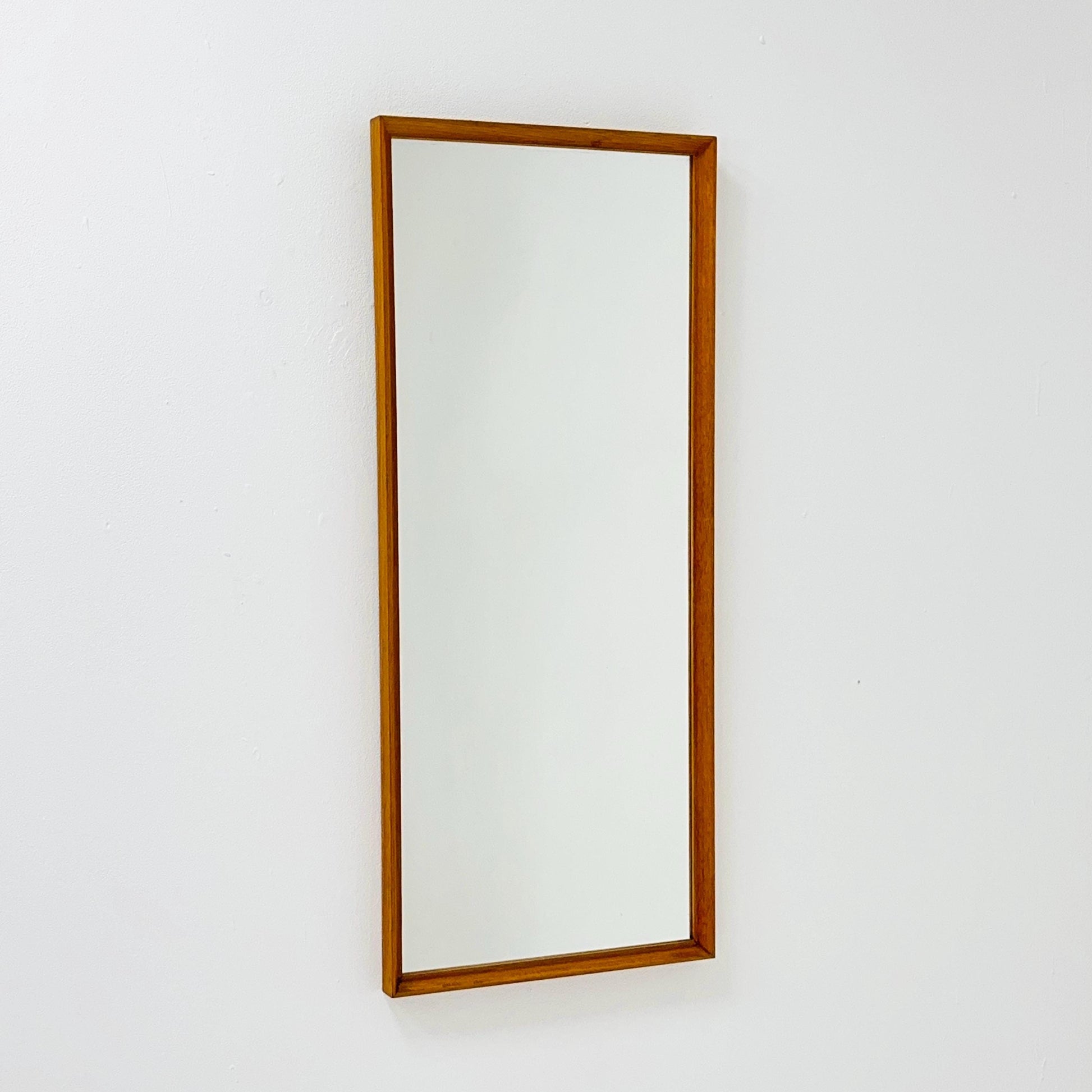 Oak Swedish mid-century Modern wall-mounted mirror 1960s