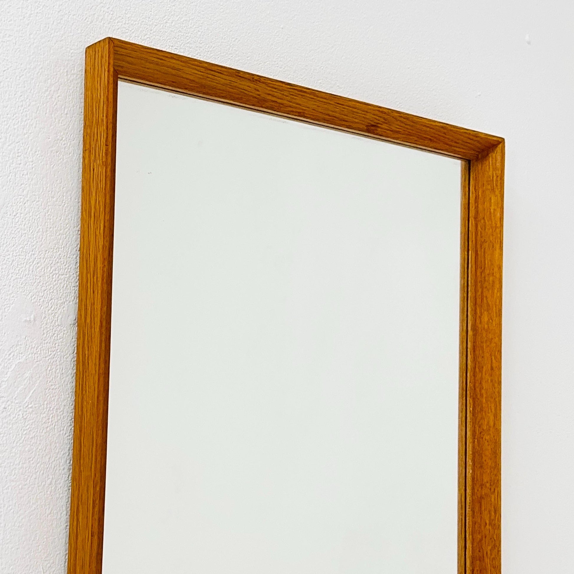 Oak Swedish mid-century Modern wall-mounted mirror 1960s