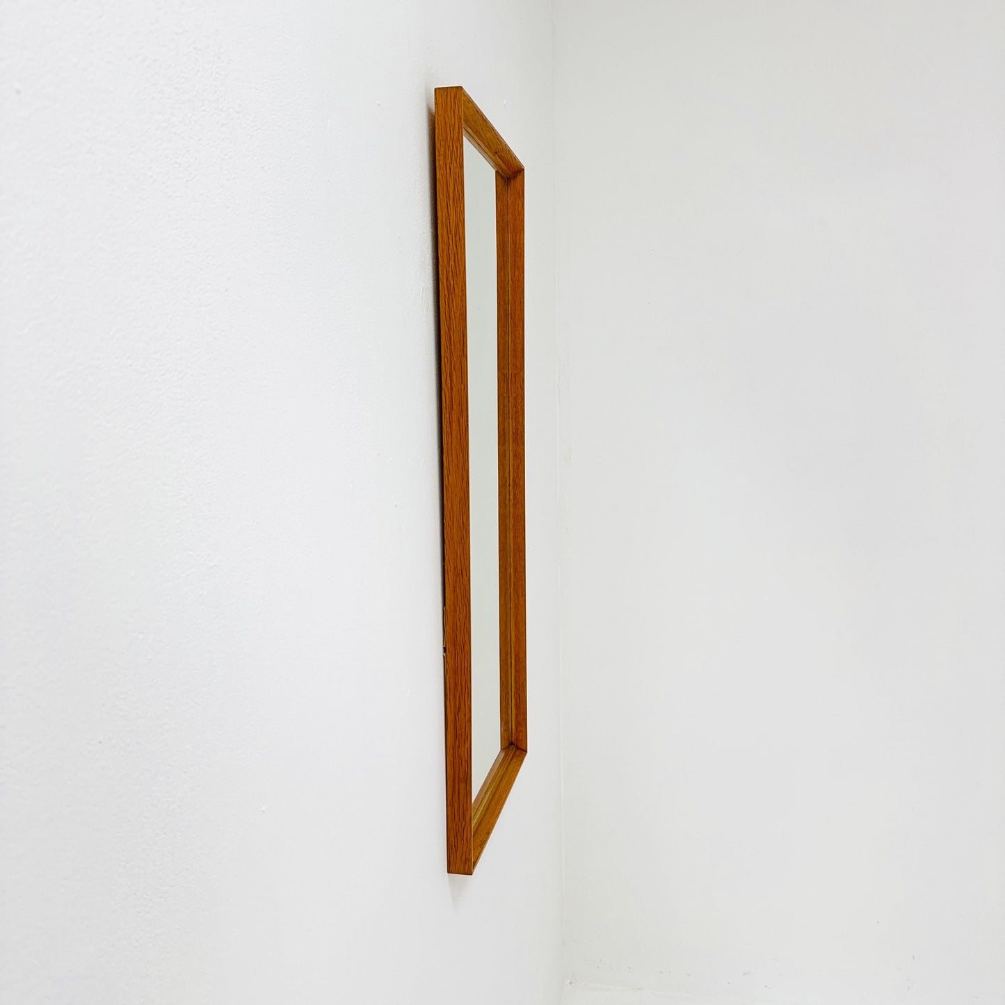 Oak Swedish mid-century Modern wall-mounted mirror 1960s
