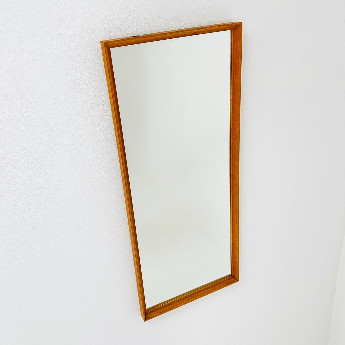 Oak Swedish mid-century Modern wall-mounted mirror 1960s