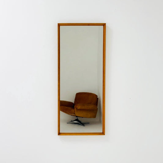 Oak Swedish mid-century Modern wall-mounted mirror 1960s