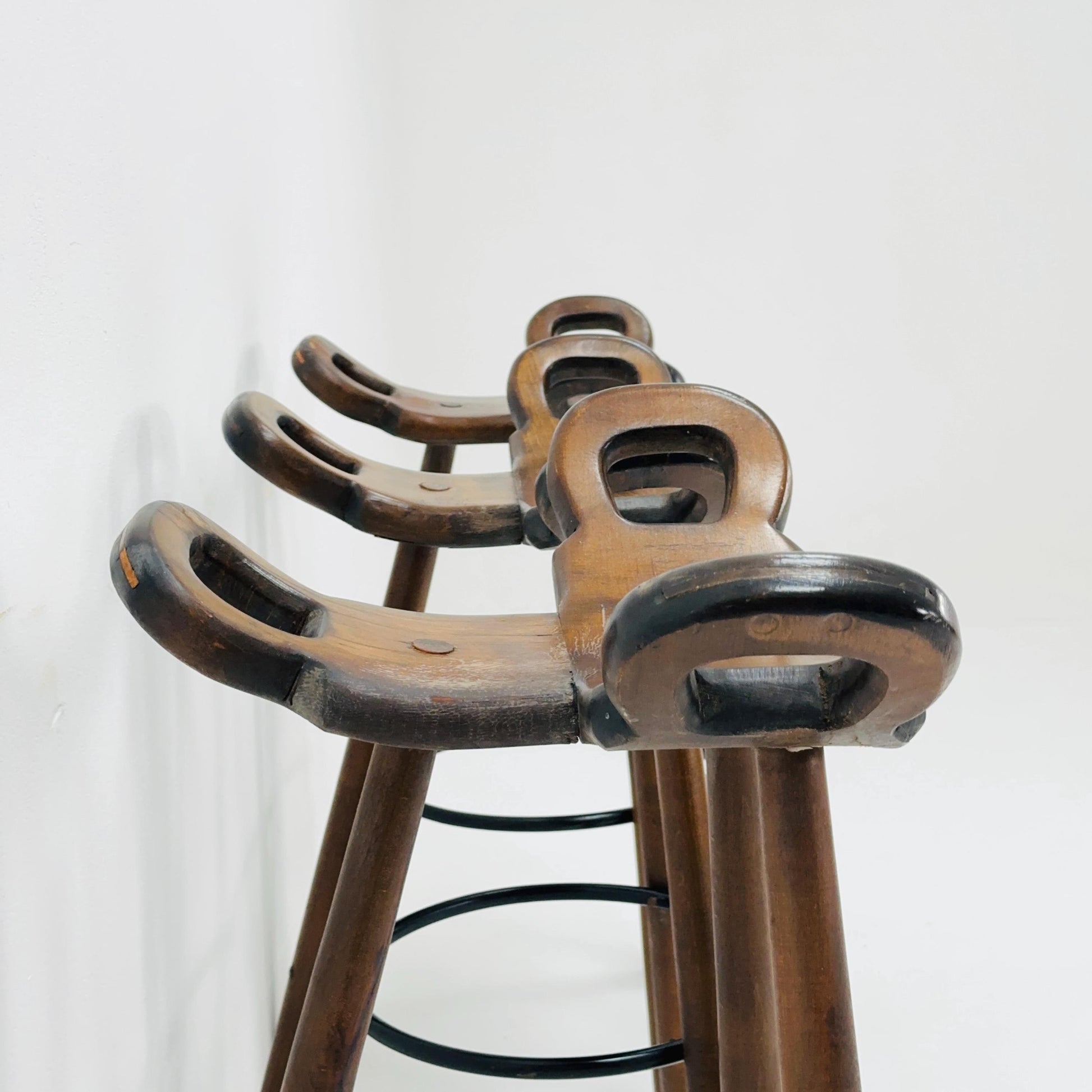 1 of 3 Mid-Century Brutalist Bar Stools, 1960s,