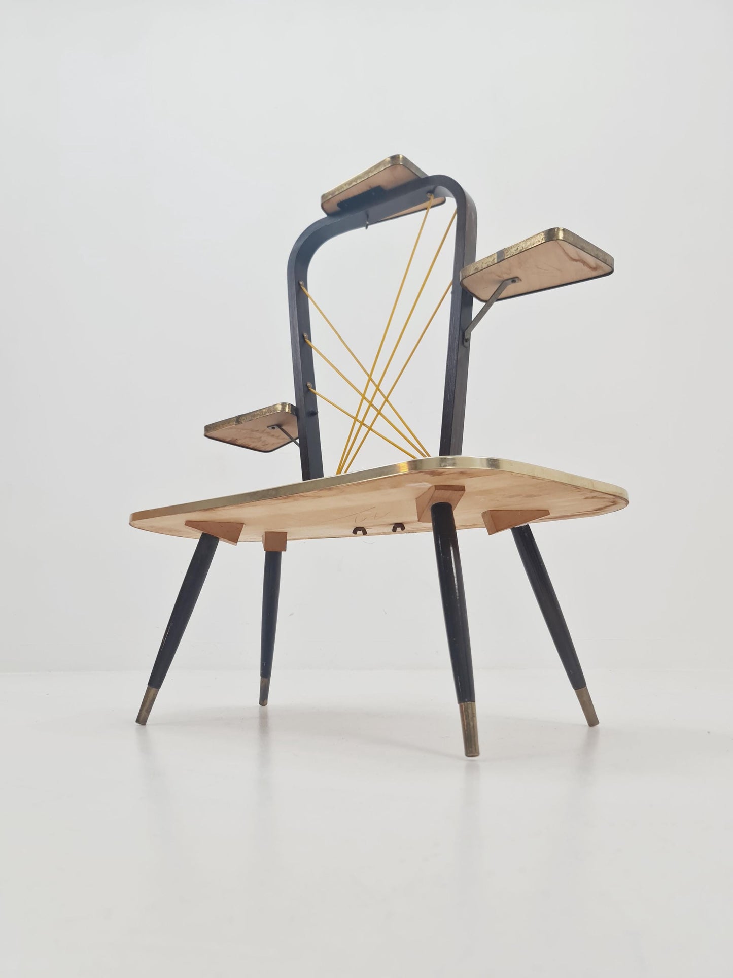 Big 1950s German Plant Stand, Colorful Vintage Mid-Century Minimalist Indoor Plant Stand Side Table Retro flower table