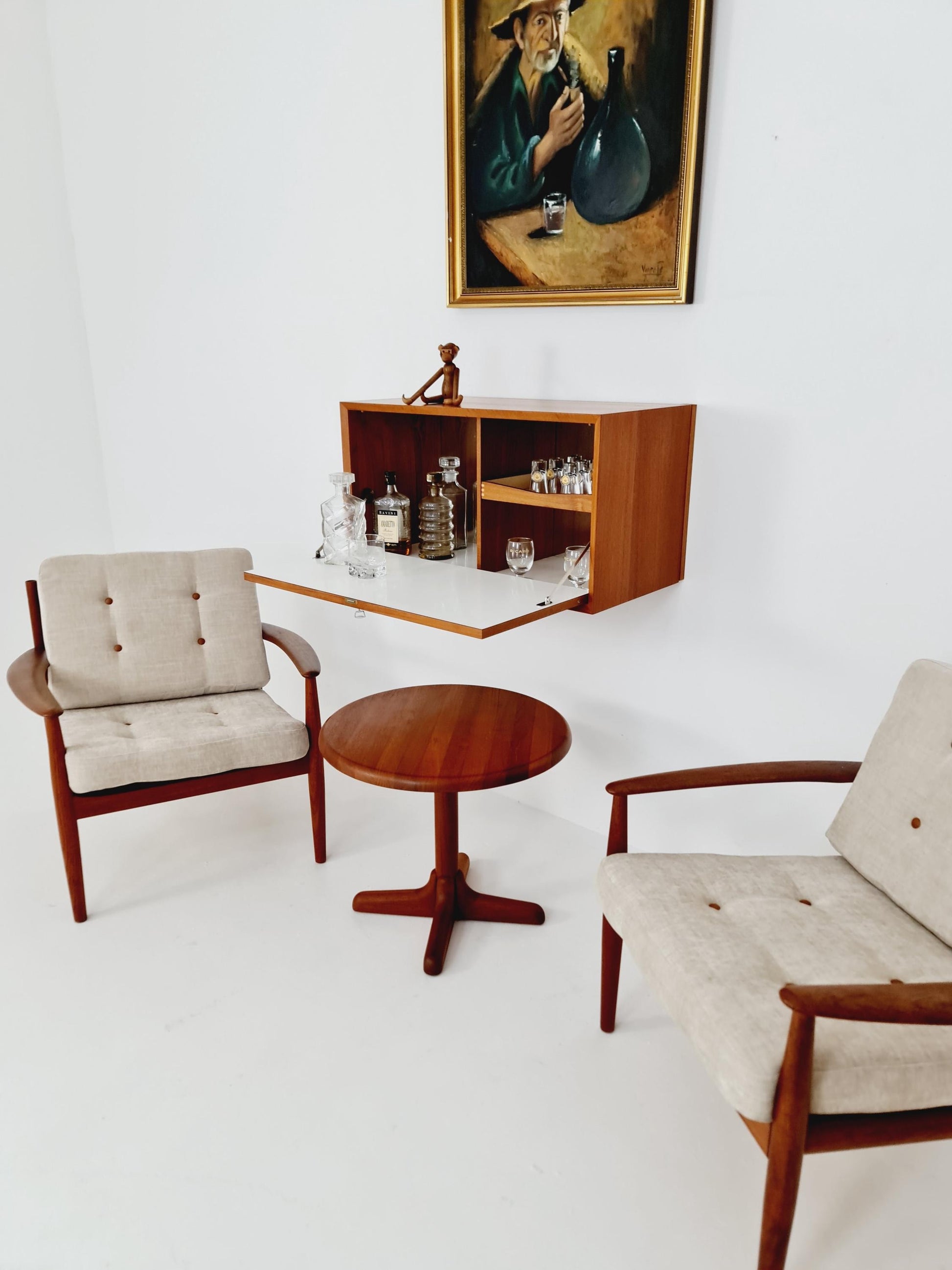 Mid century Single Danish Teak Wall Bar by Poul Cadovius for Cado, Denmark, 1960s