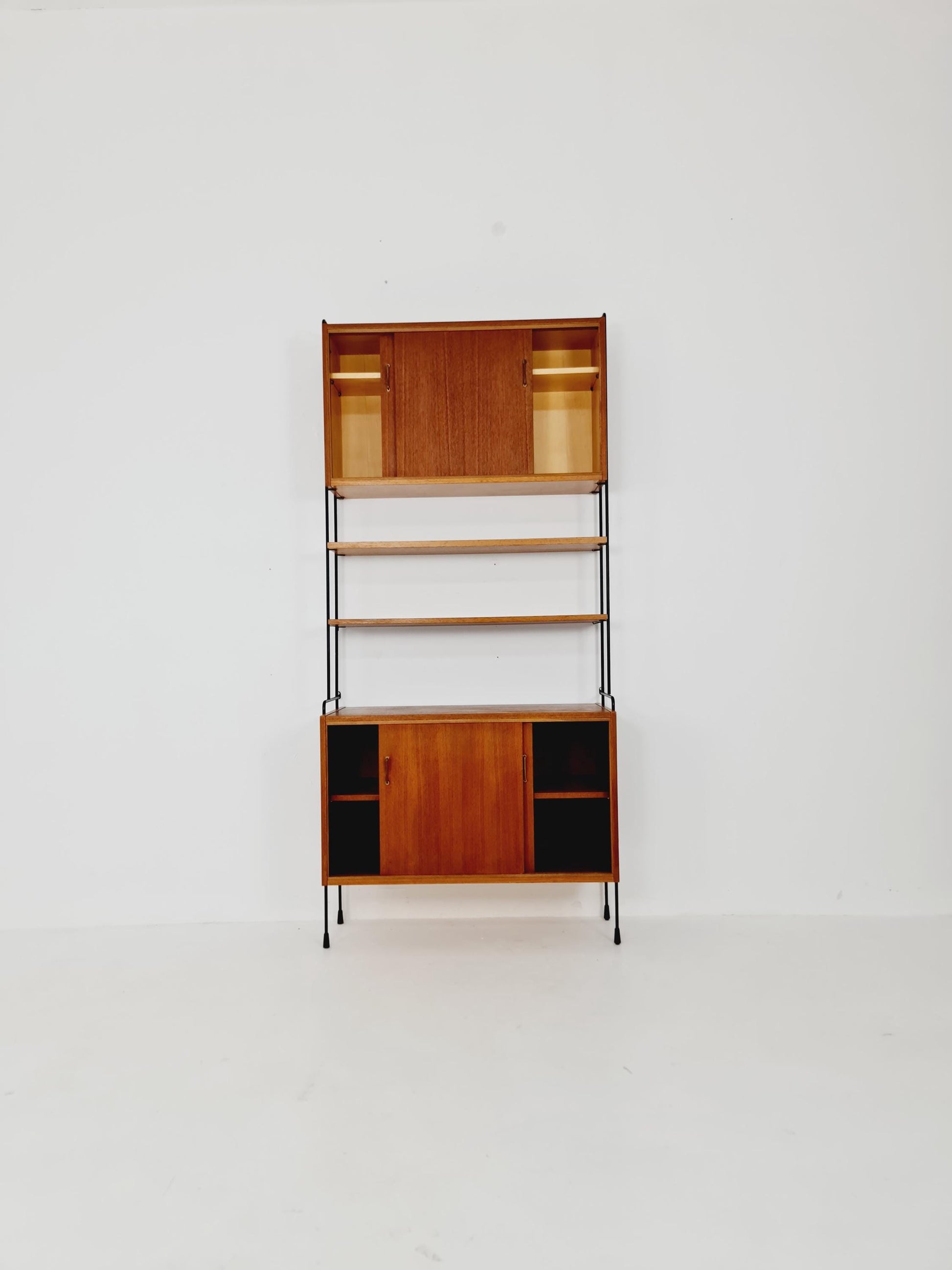 Mid century Teak wall shelving unit by Hilker for Omnia, Germany, 1960s