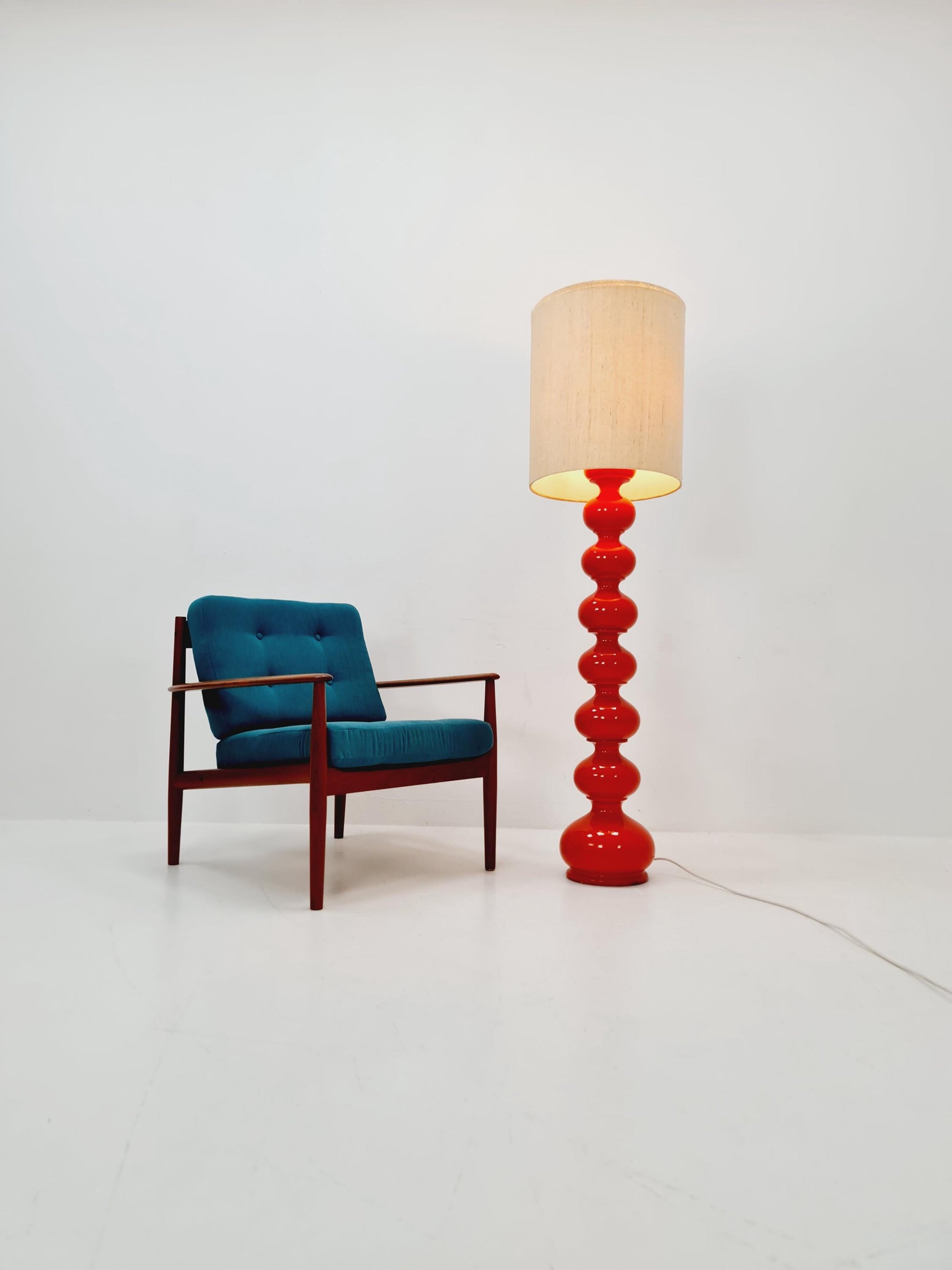 Rare Midcentury Ceramic German floor lamp by Kaiser Leuchten , 1960s