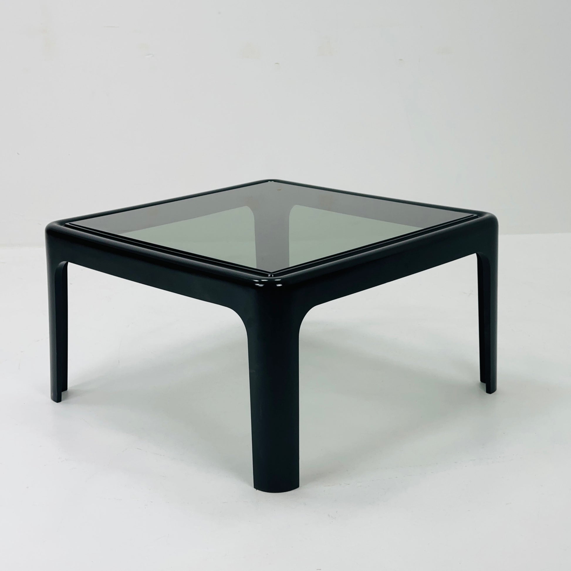 Mid-Century Space Age green smoked glass coffee table by Peter Ghyczy for Horn Collection, 1960s