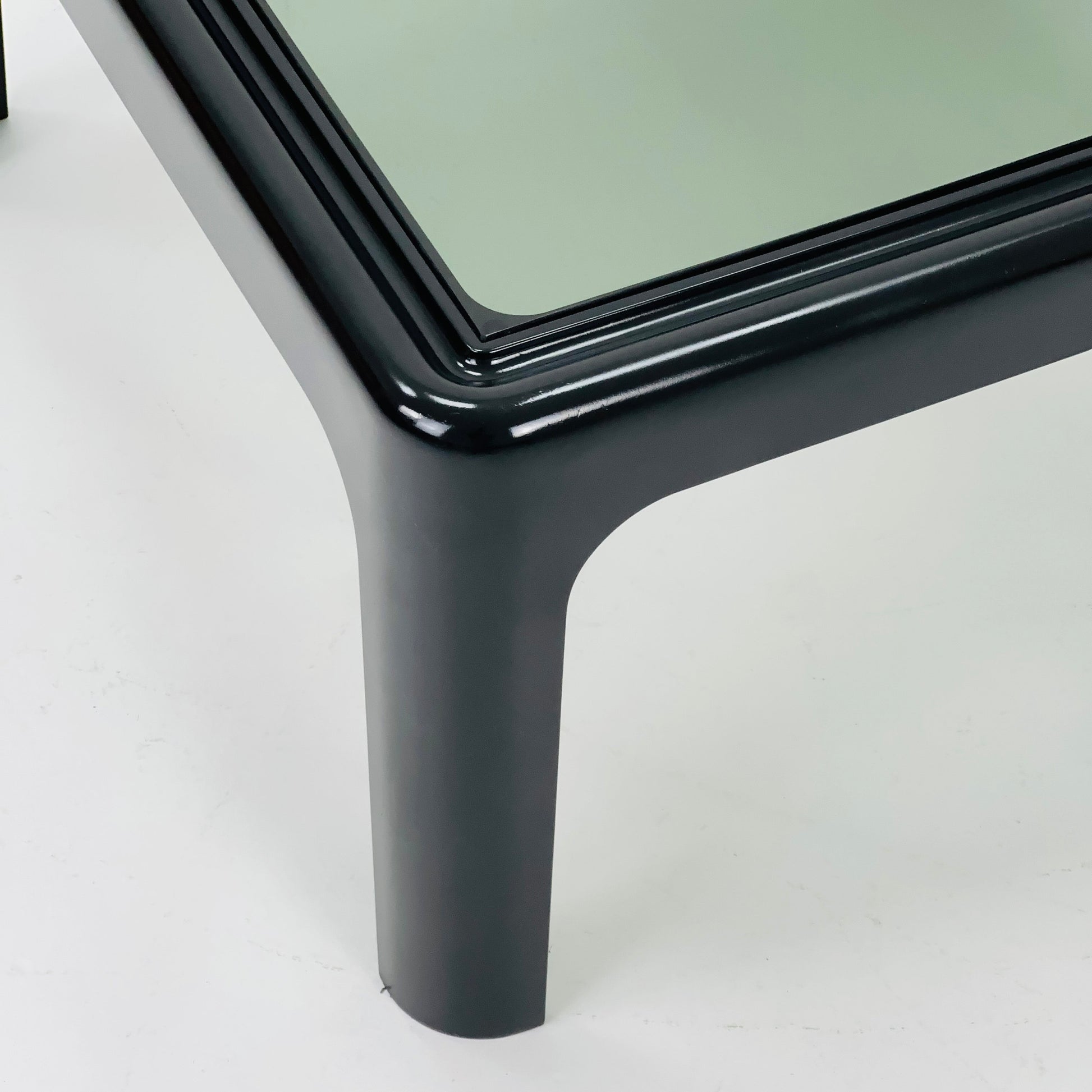 Mid-Century Space Age green smoked glass coffee table by Peter Ghyczy for Horn Collection, 1960s