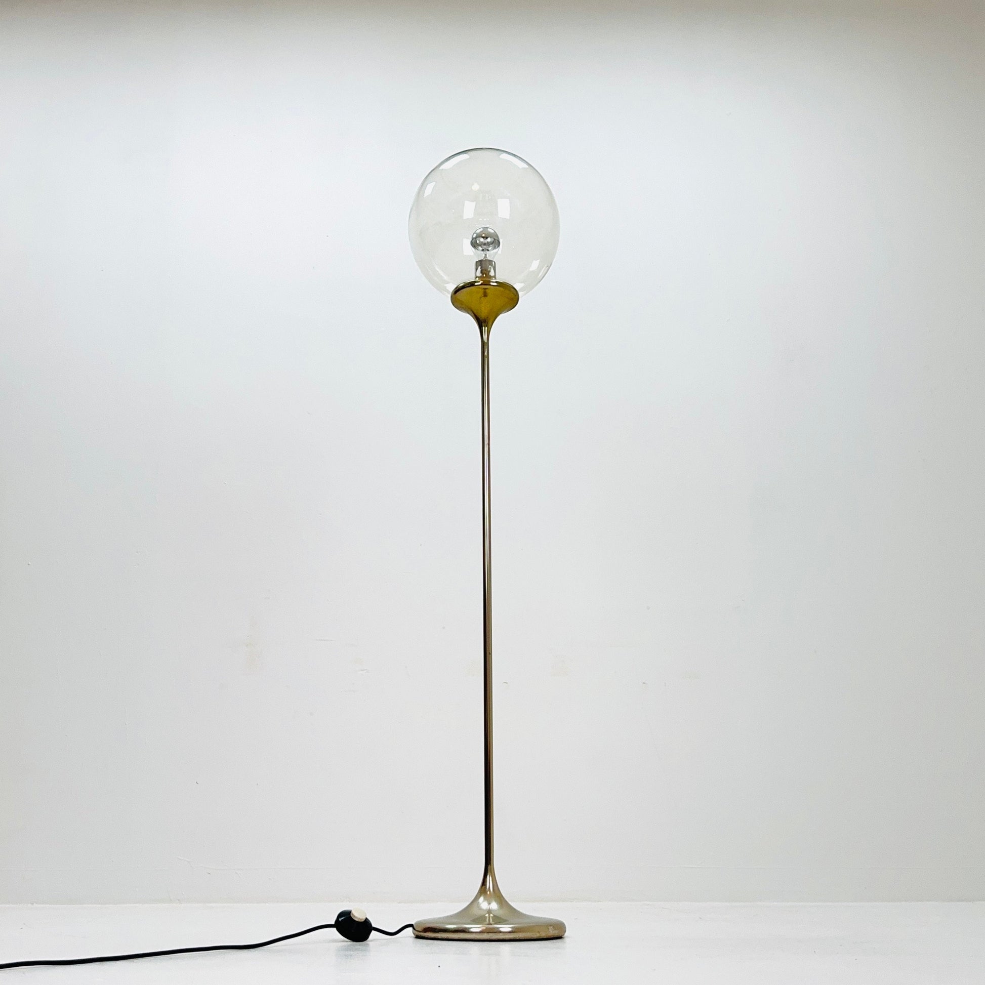 Mid century Floor lamp trumpet base by Doria Leuchten, Germany 1970s