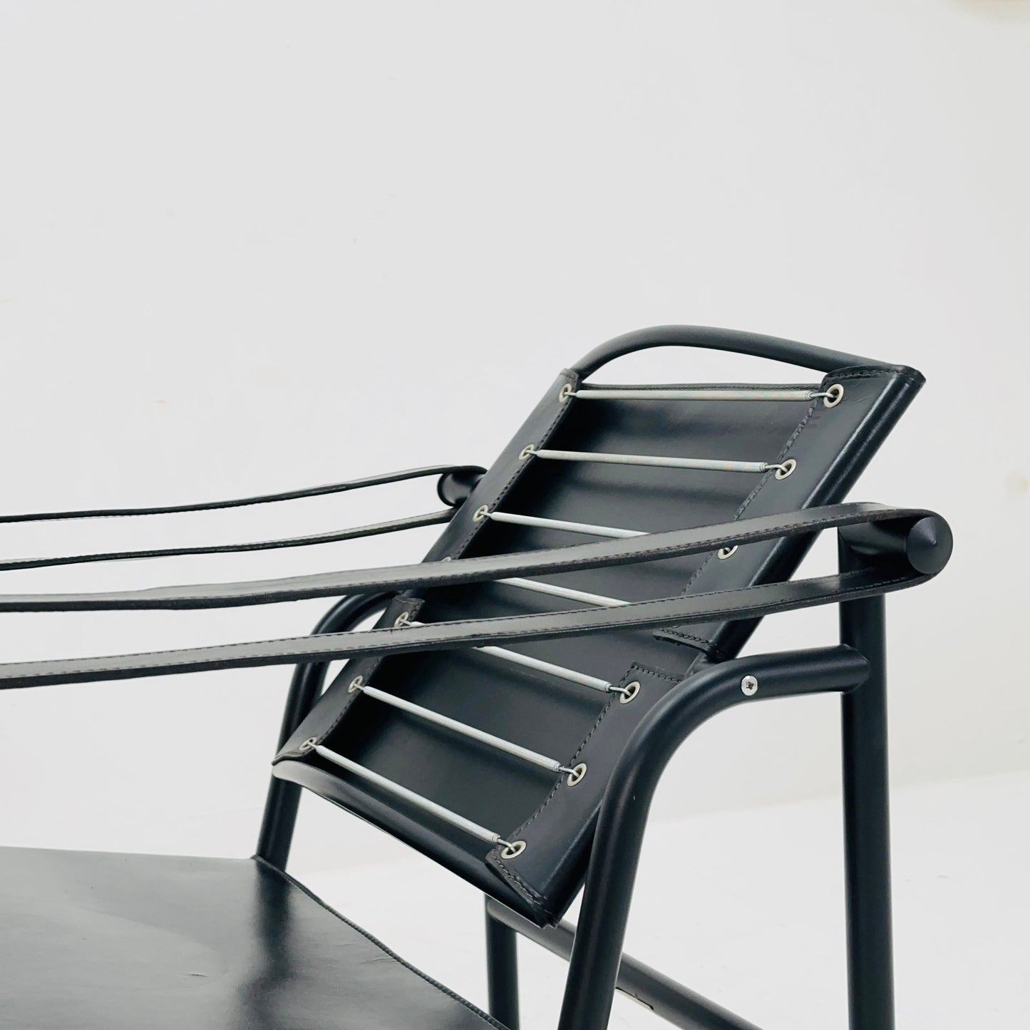 1 of 2 Lc 1 Mid century black edition armchair by Le Corbusier for Cassina Italy 1970s