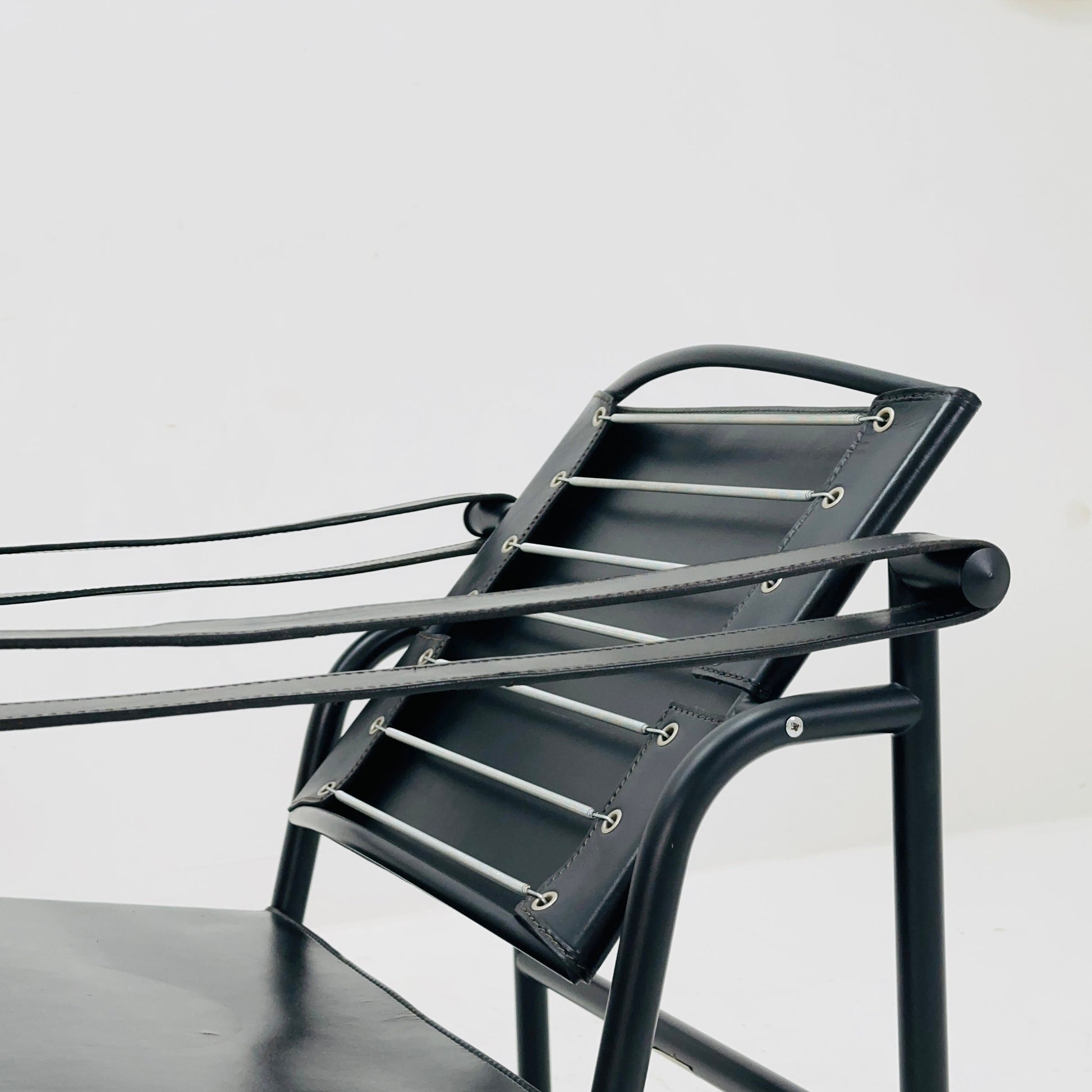 1 of 2 Lc 1 Mid century black edition armchair by Le Corbusier for Cassina Italy 1970s