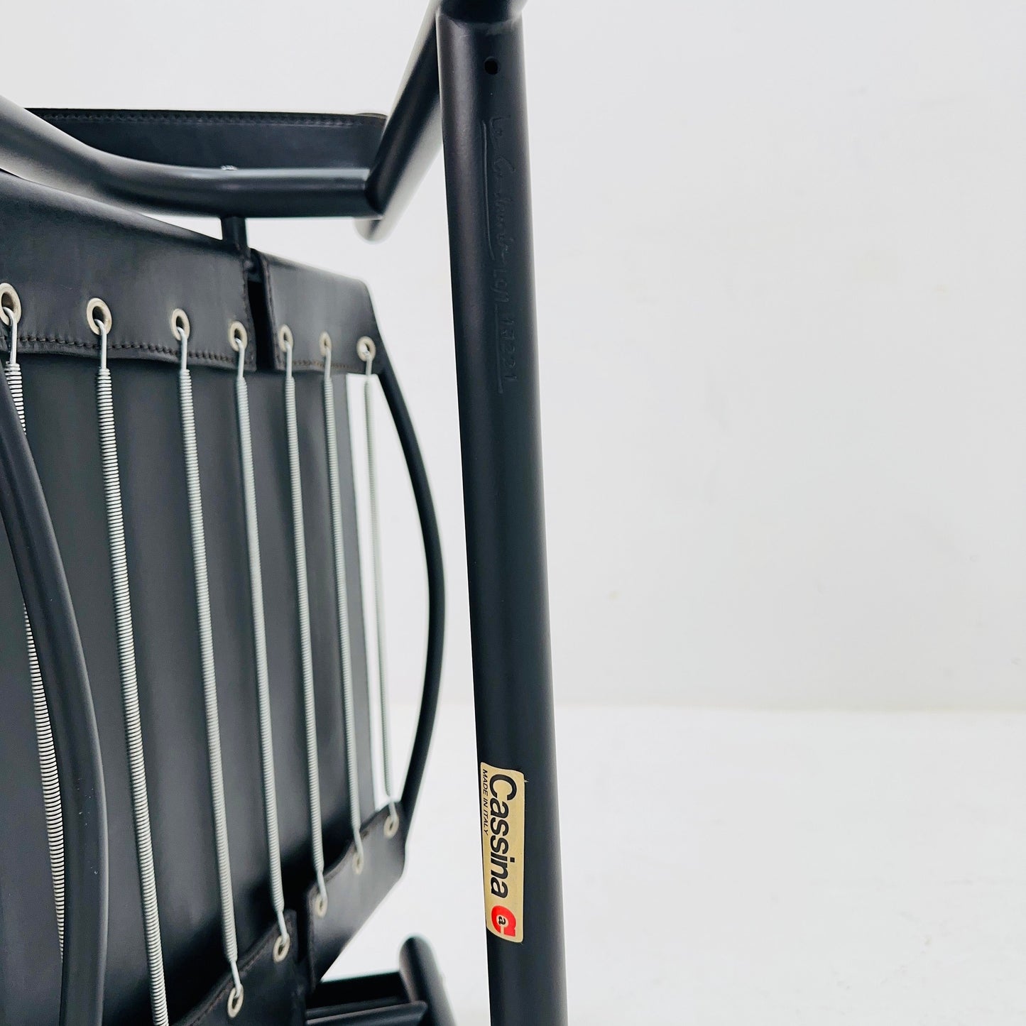 1 of 2 Lc 1 Mid century black edition armchair by Le Corbusier for Cassina Italy 1970s