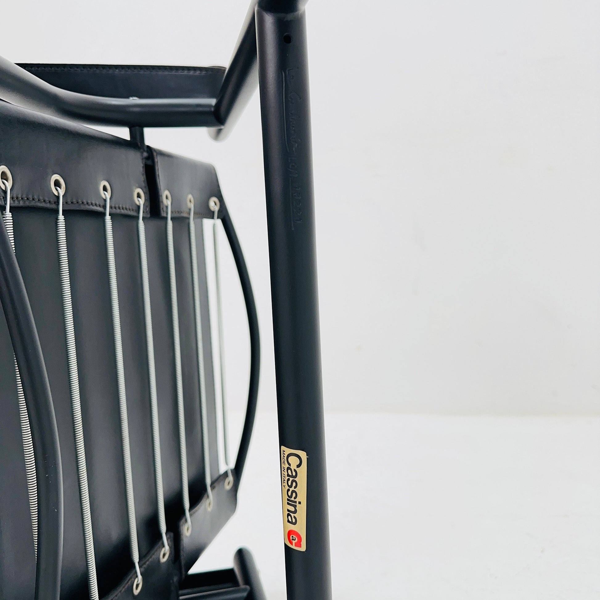 1 of 2 Lc 1 Mid century black edition armchair by Le Corbusier for Cassina Italy 1970s