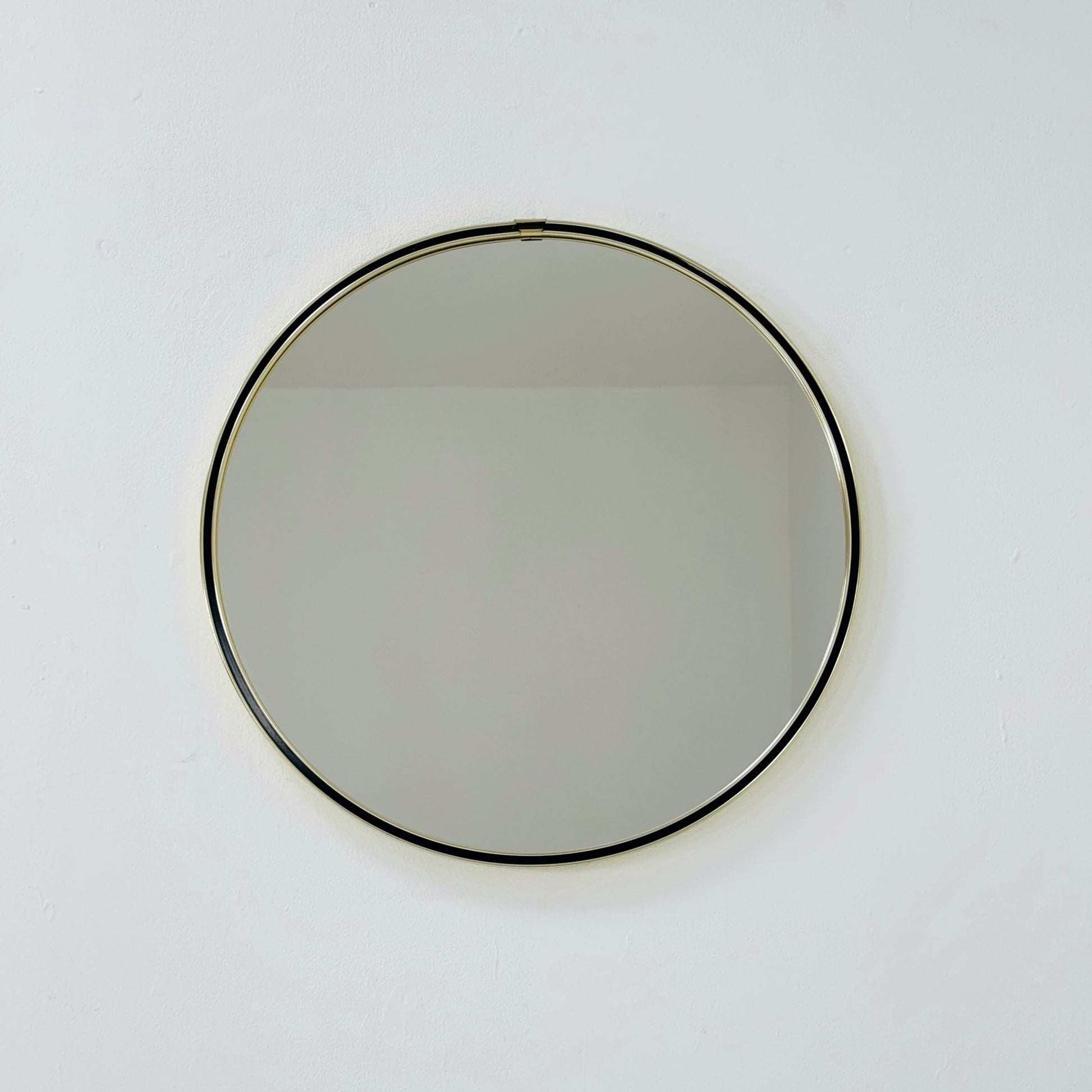 Mid century circle -shaped mirror with golden metal frame- 1960s