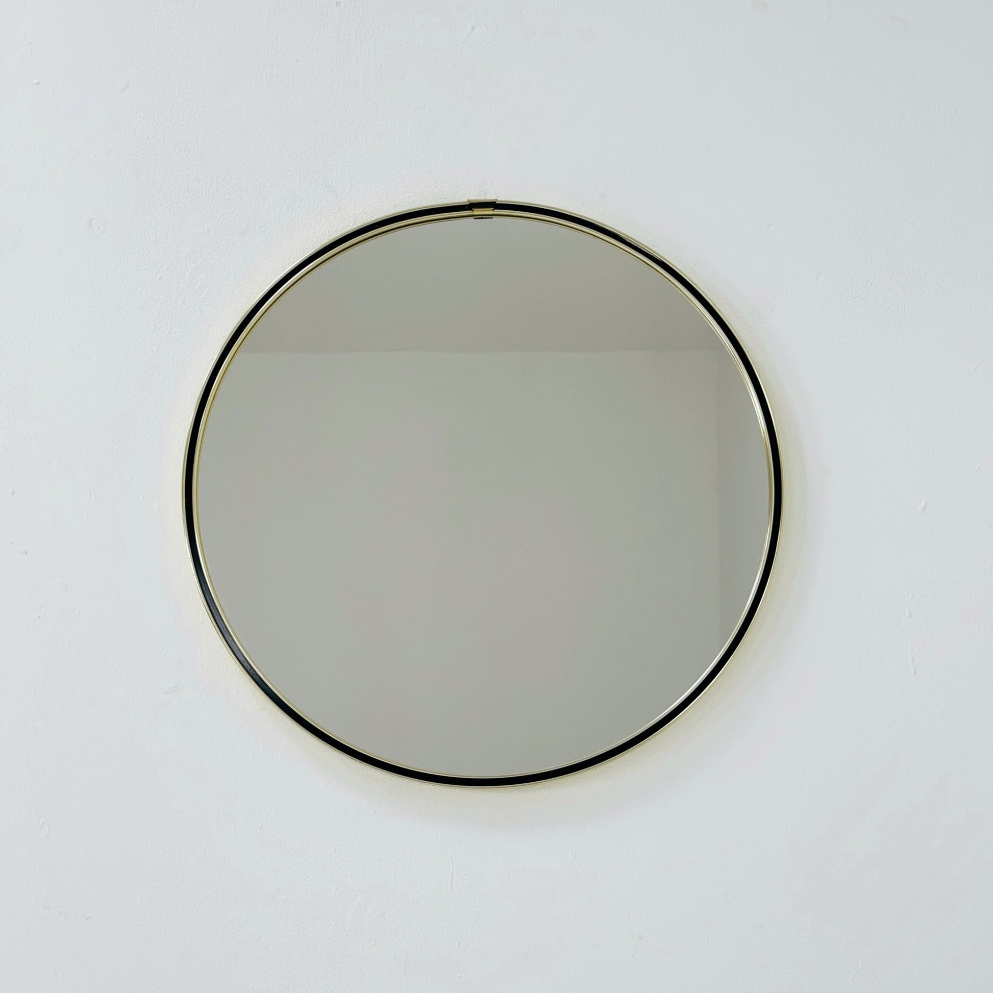 Mid century circle -shaped mirror with golden metal frame- 1960s