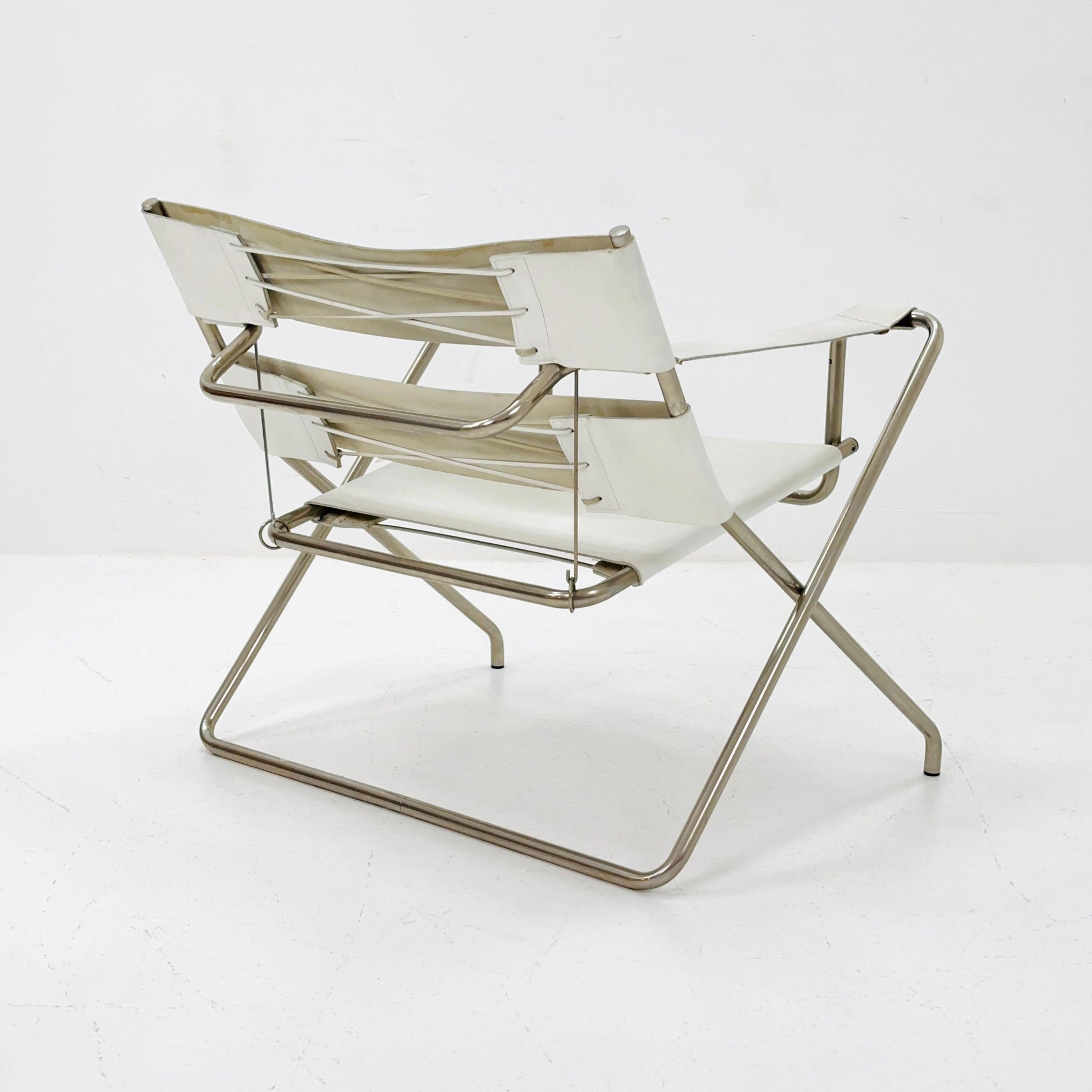 Mid century Folding Bauhaus D4 leather armchair by Marcel Breuer for Tecta, 1960s
