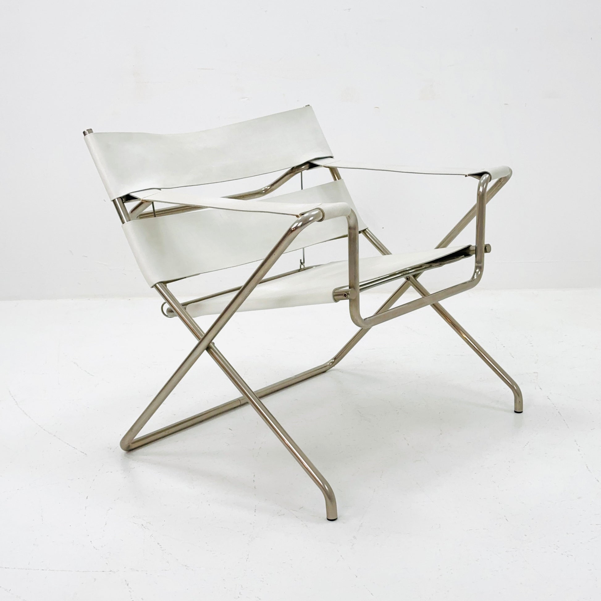 Mid century Folding Bauhaus D4 leather armchair by Marcel Breuer for Tecta, 1960s