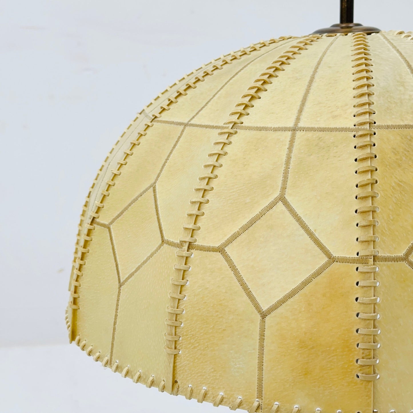 Mid century table lamp with sewn shade by Idell Kaiser Leuchten, 1960s