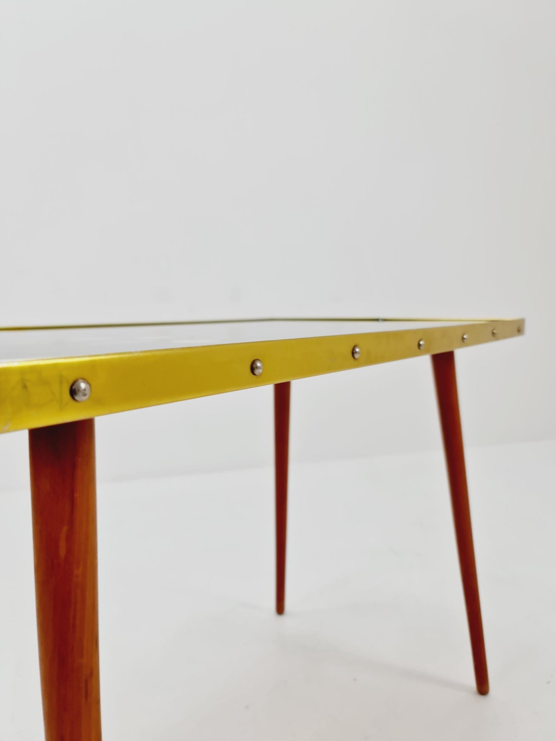 Rare mid century vintage coffetable witth glass top from the 60s By Veb Mihoma