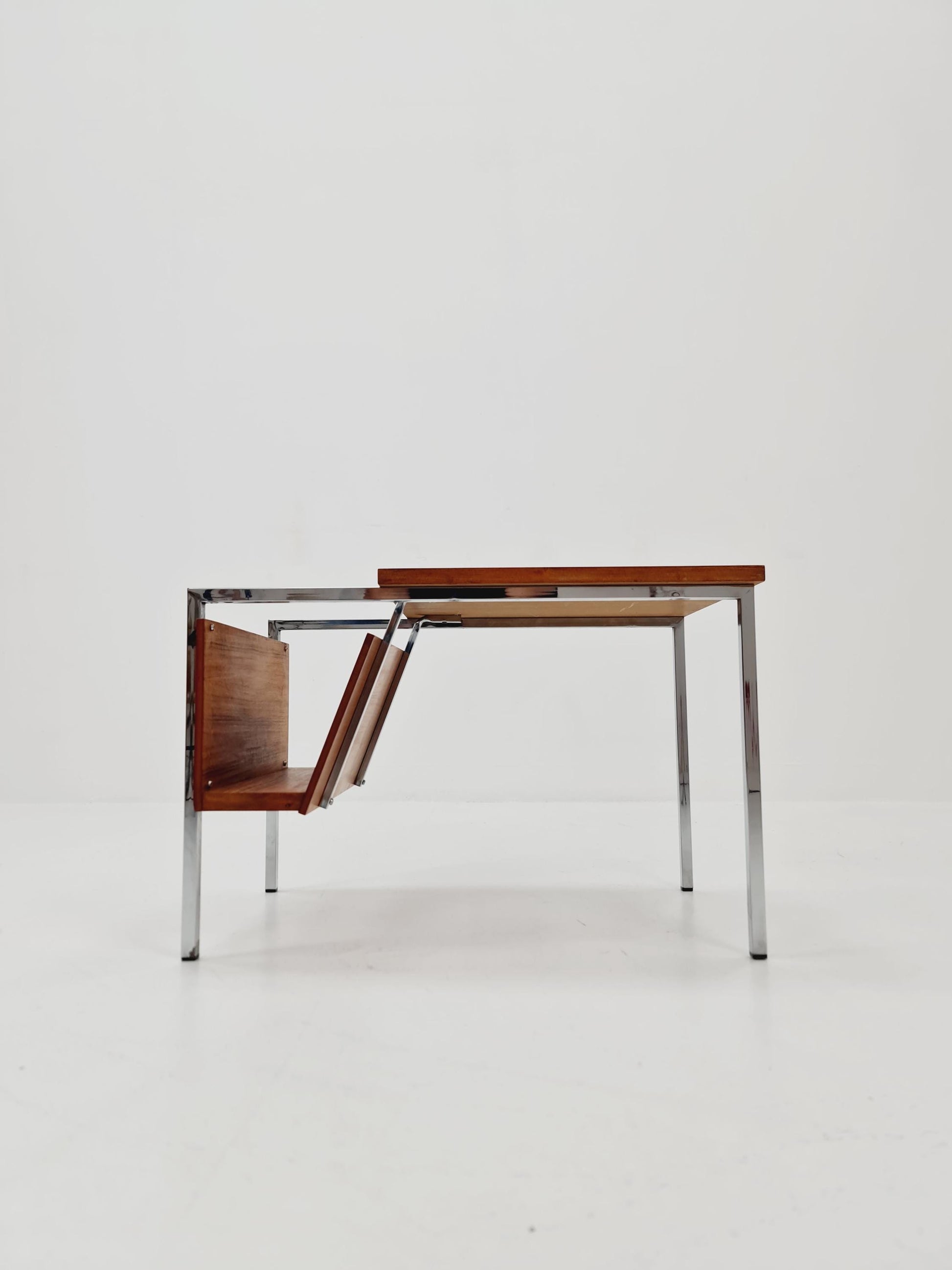 Danish Mid century teak Side table with magazine rack, 1960s