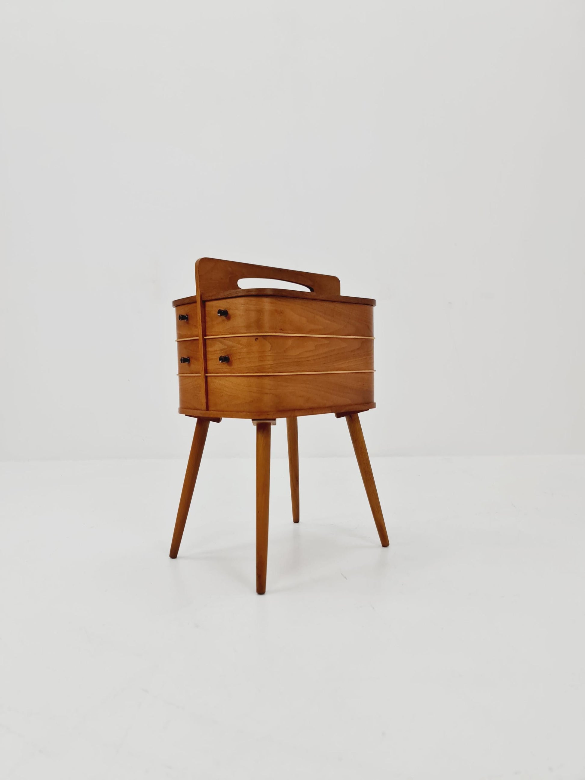 Vintage teak sweing table/ side table cabinet, 1960s