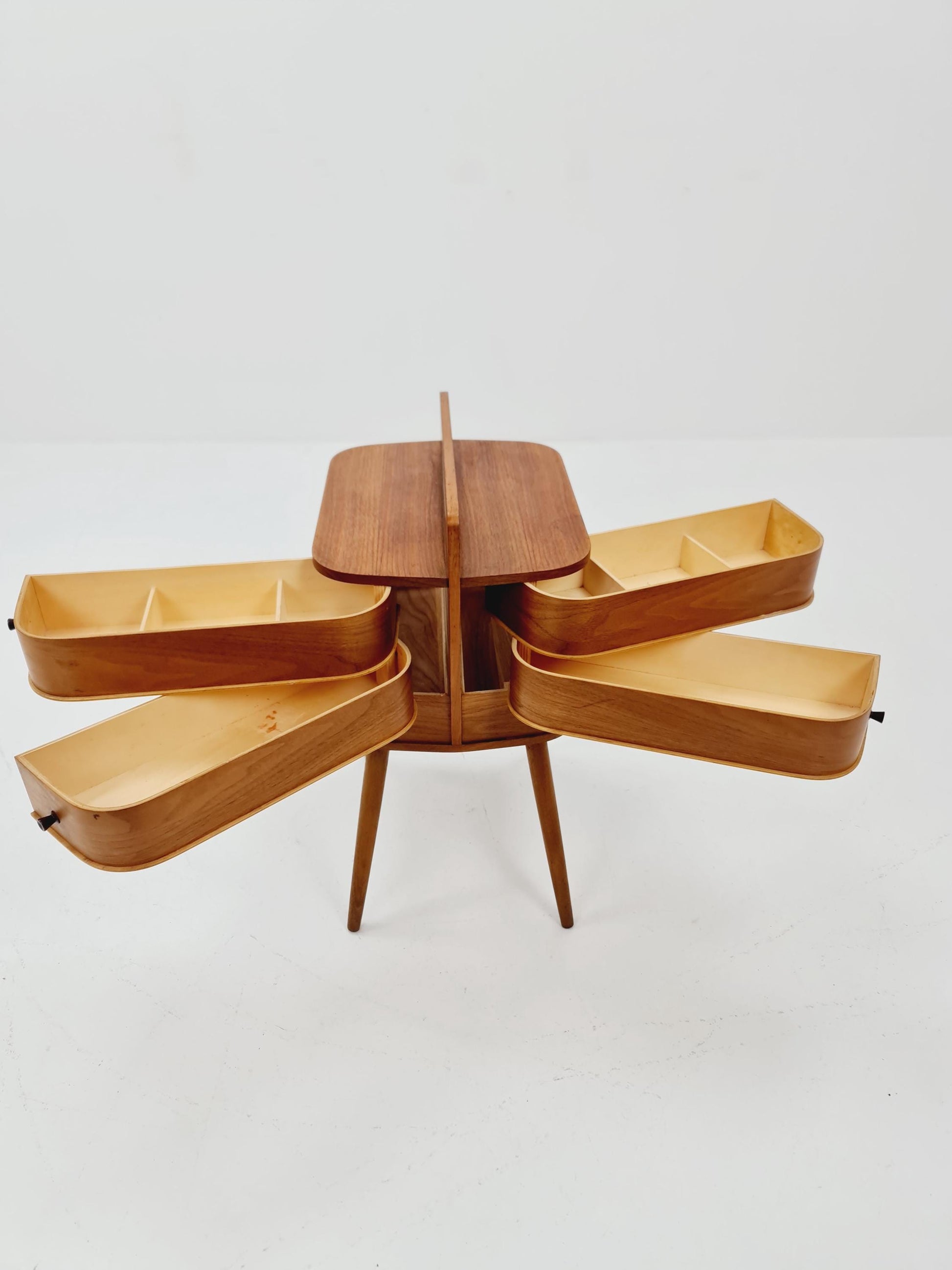 Vintage teak sweing table/ side table cabinet, 1960s