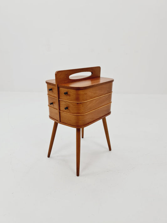 Vintage teak sweing table/ side table cabinet, 1960s
