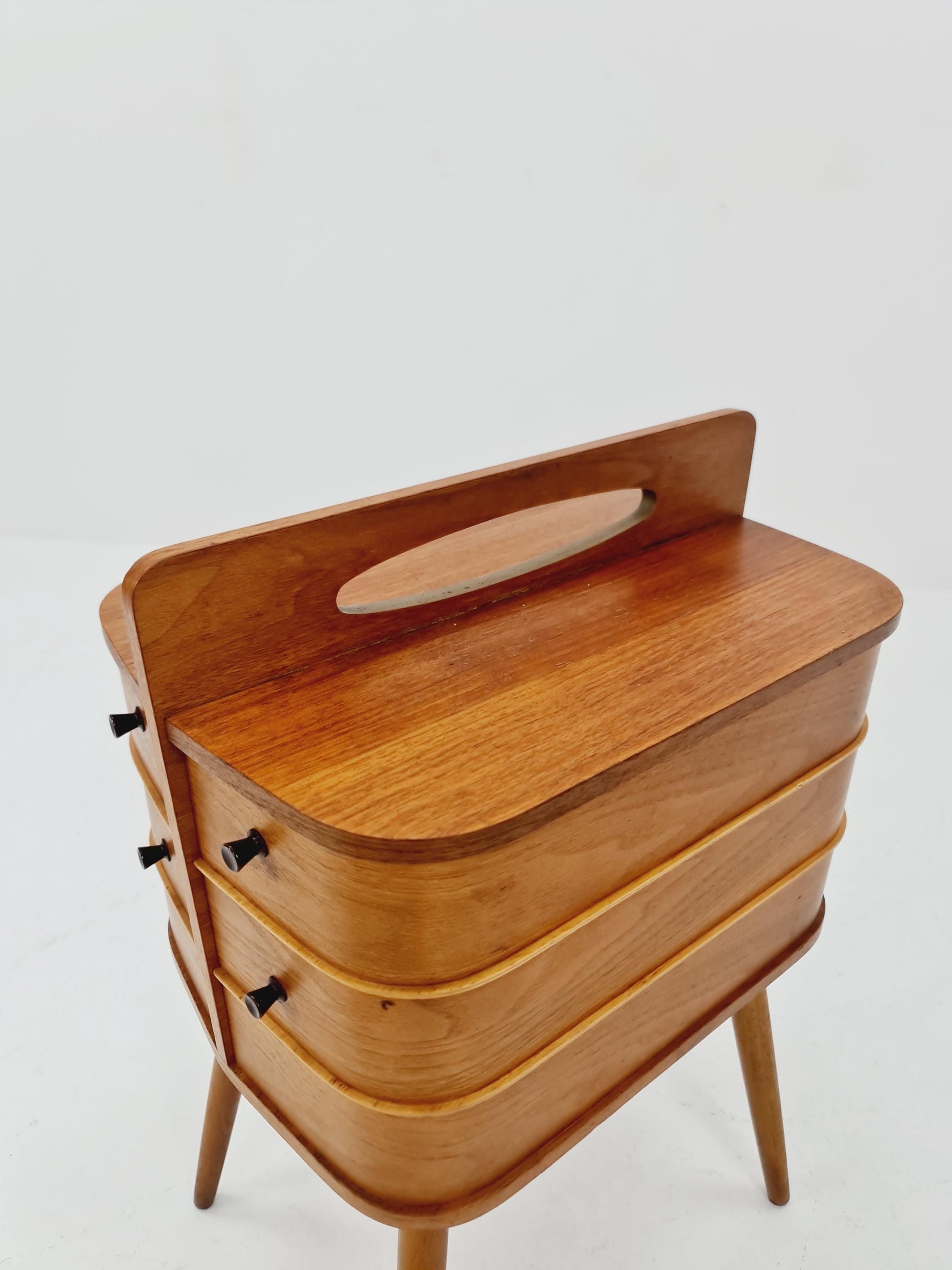 Vintage teak sweing table/ side table cabinet, 1960s